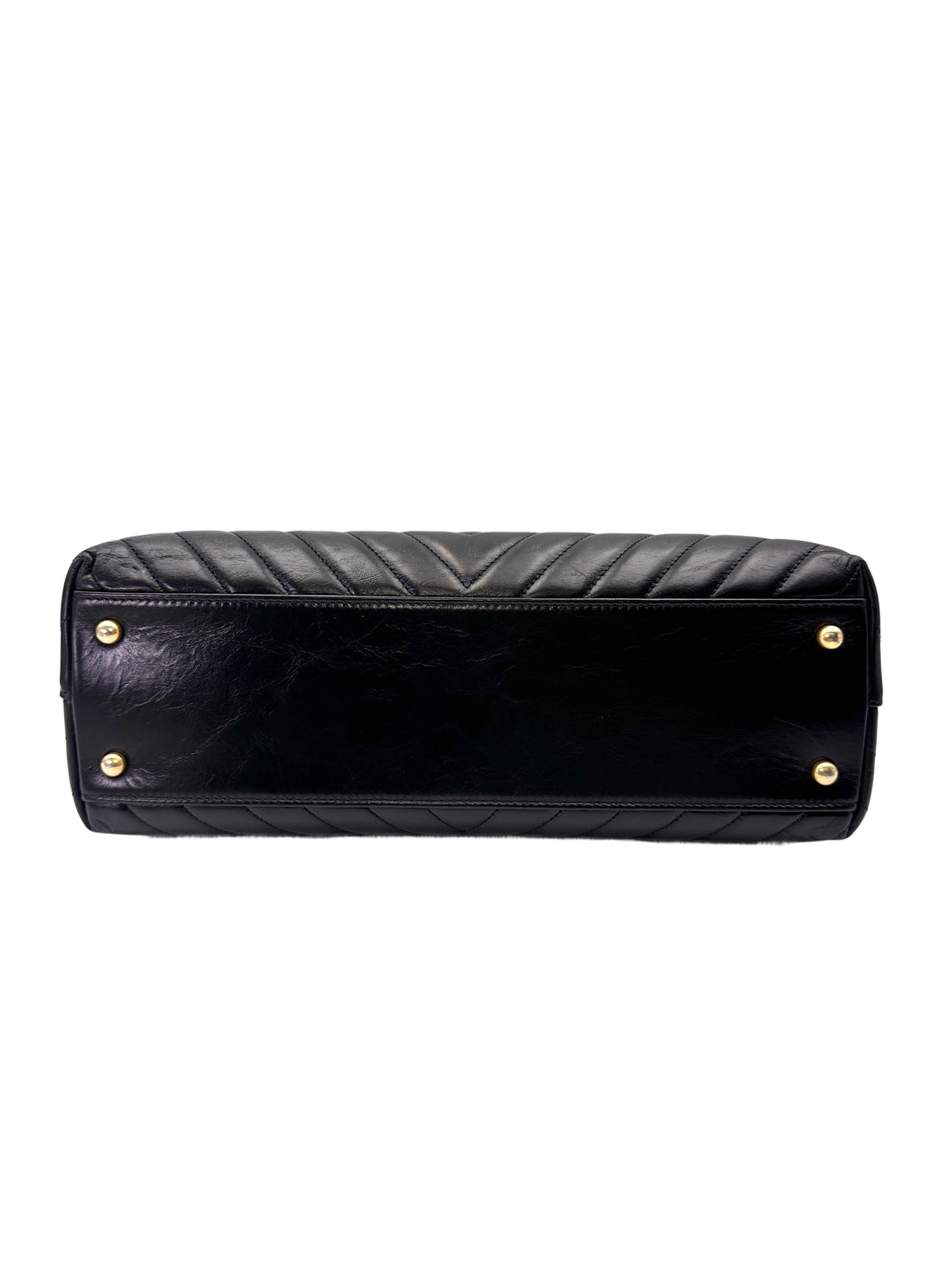 Chanel CoCo Handle Black Chevron Quilted Leather Large Size Shoulder Bag(24***40) CC2118