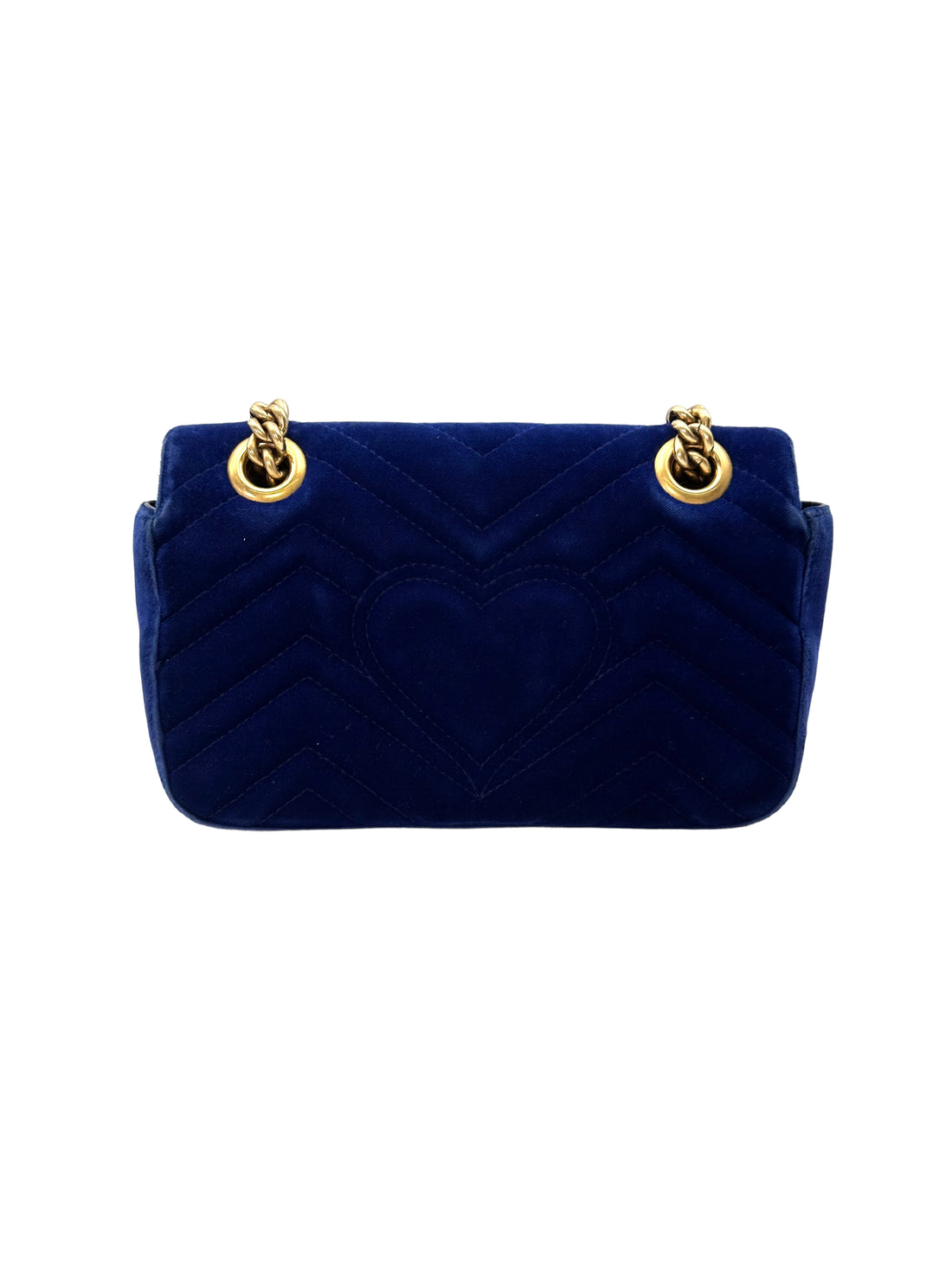 Gucci GG Marmont Blue Velvet Shoulder Bag GG1256