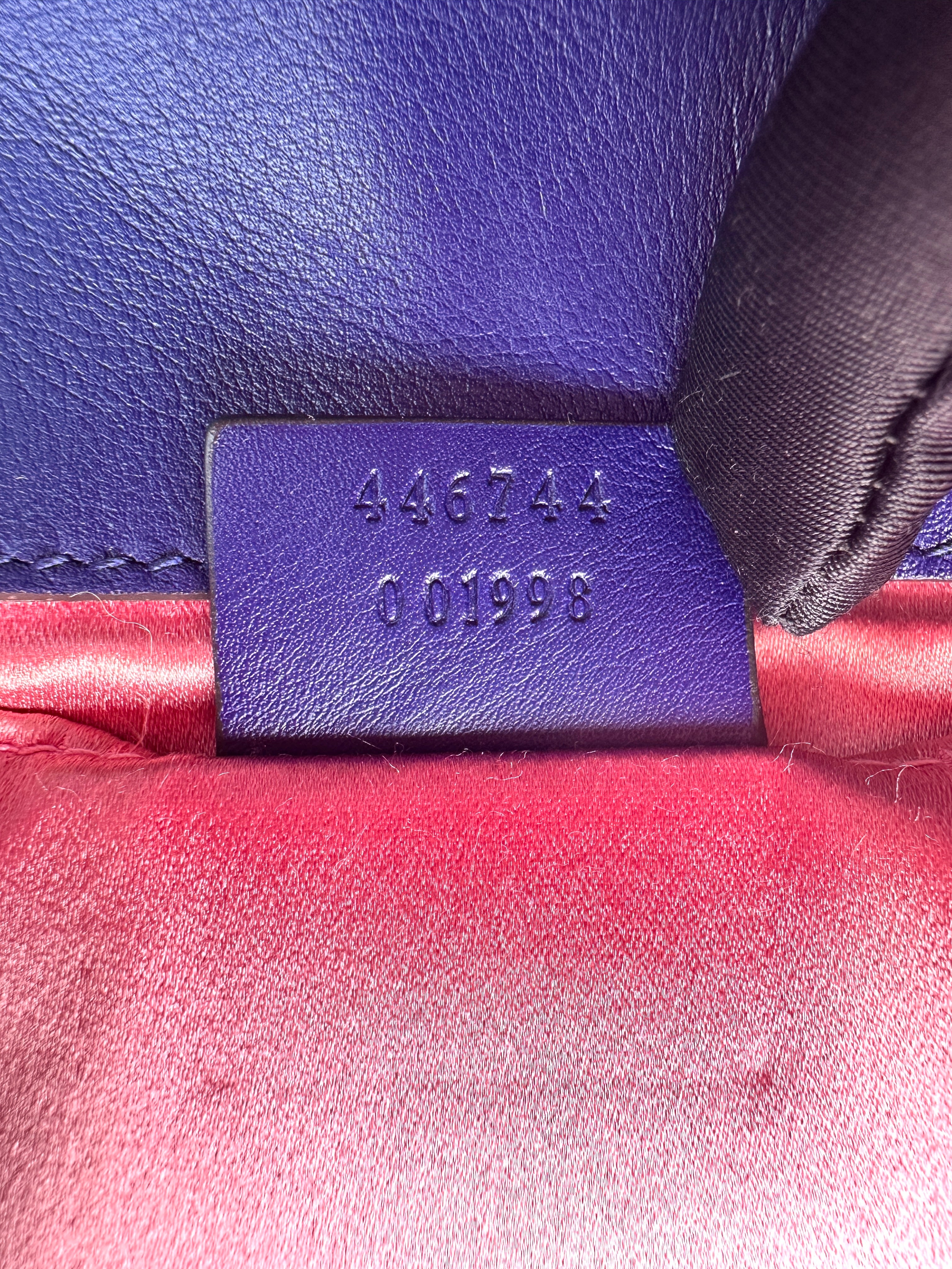 Gucci GG Marmont Blue Velvet Shoulder Bag GG1256