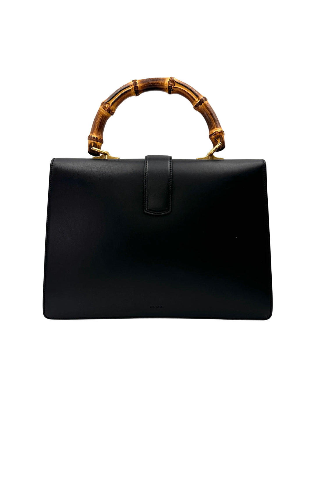 Gucci Dionysus Black Leather Bamboo Large Size Top Handle Bag GG1263