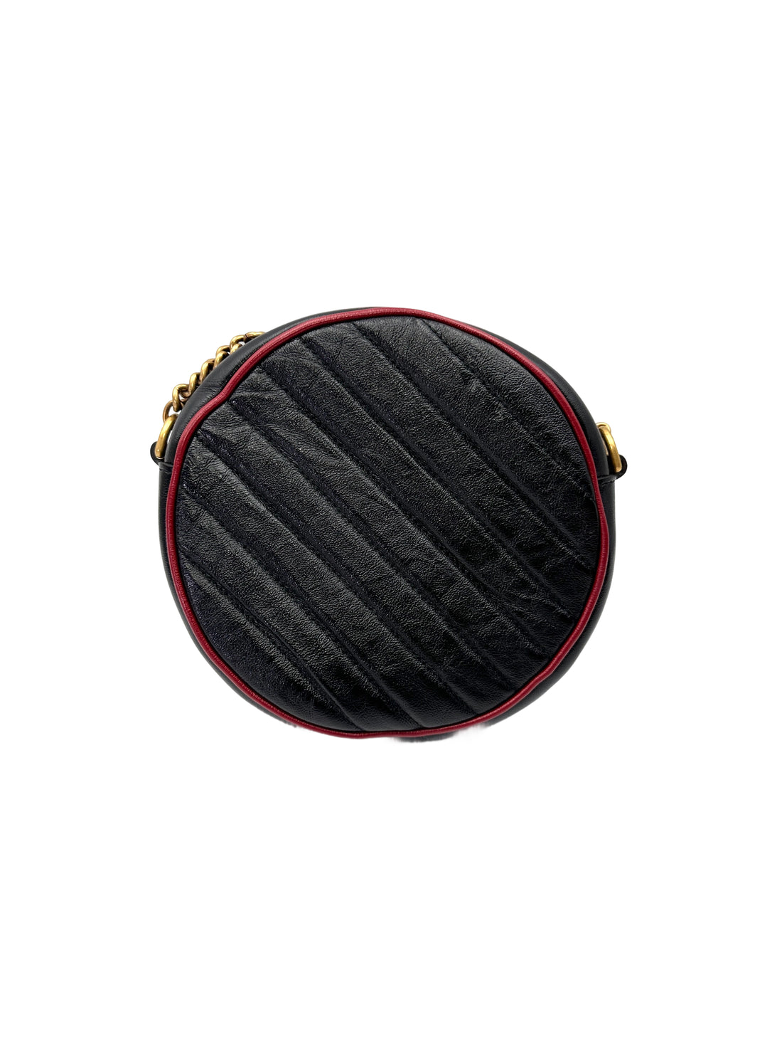 Gucci GG Marmont Black Quilted Leather Round Clutch GG1262