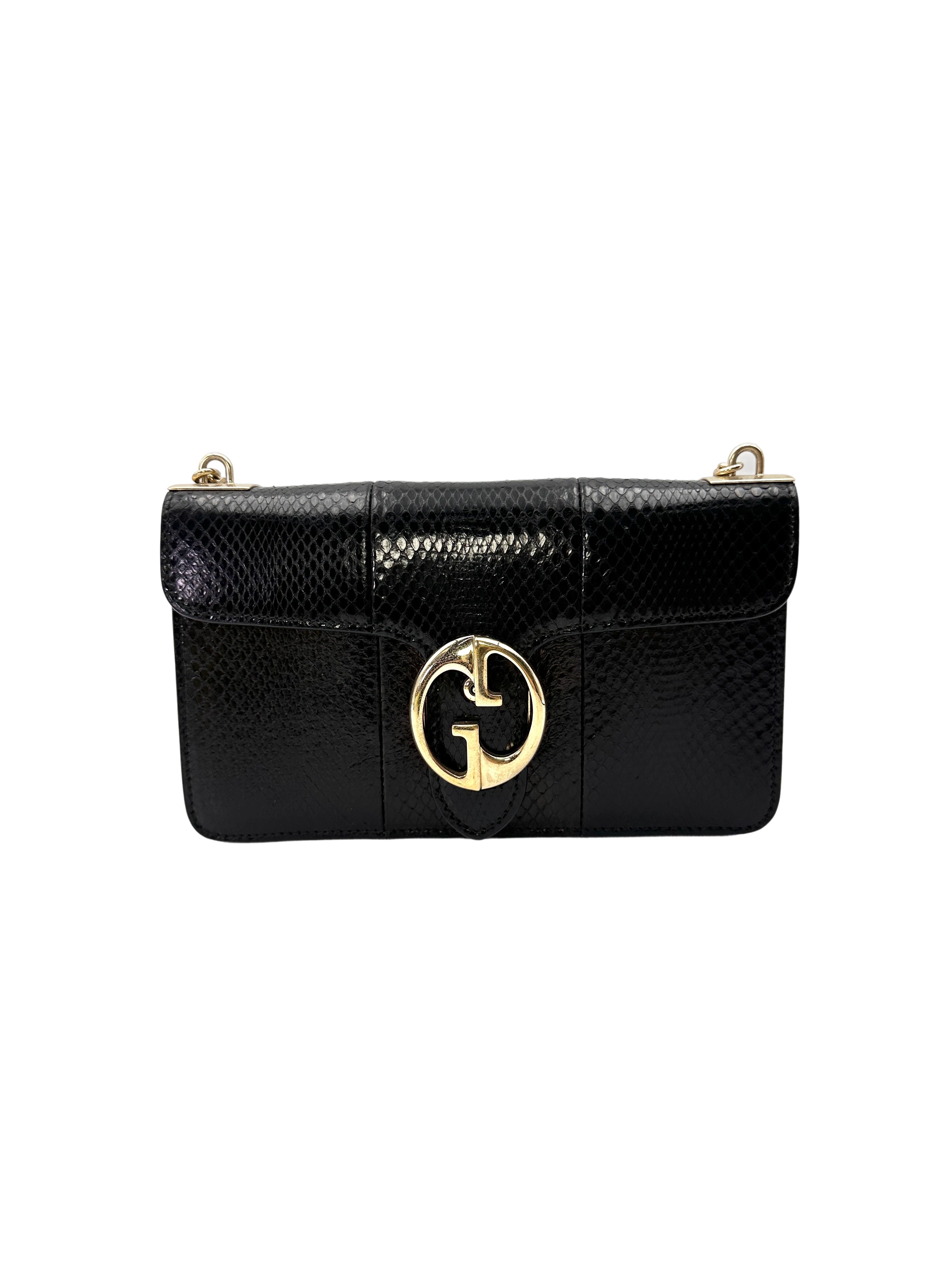 Gucci 1973 Python Leather Shoulder Bag GG1286