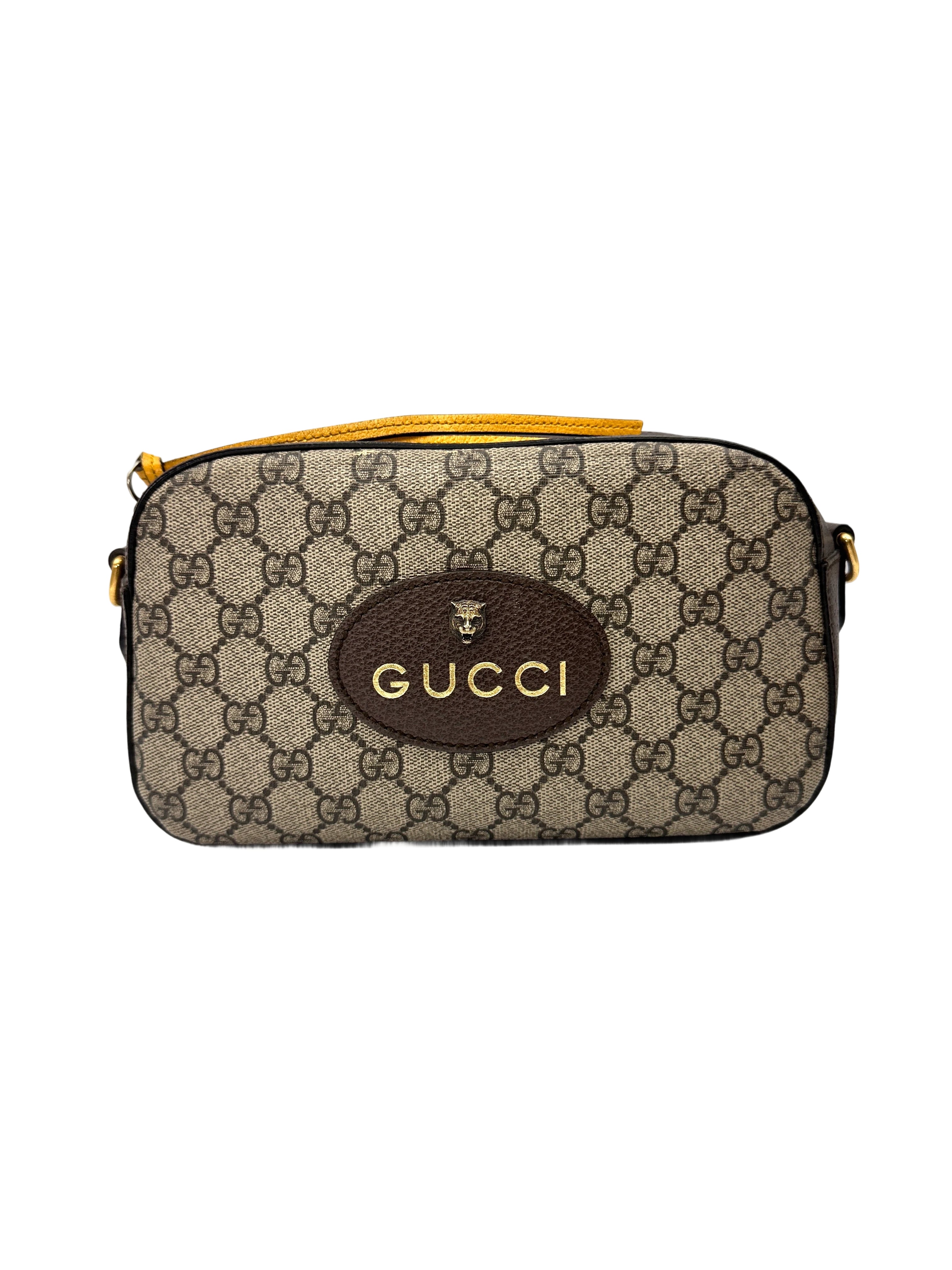 Gucci GG Supreme Canvas Camera Bag With Tiger Head GG1259