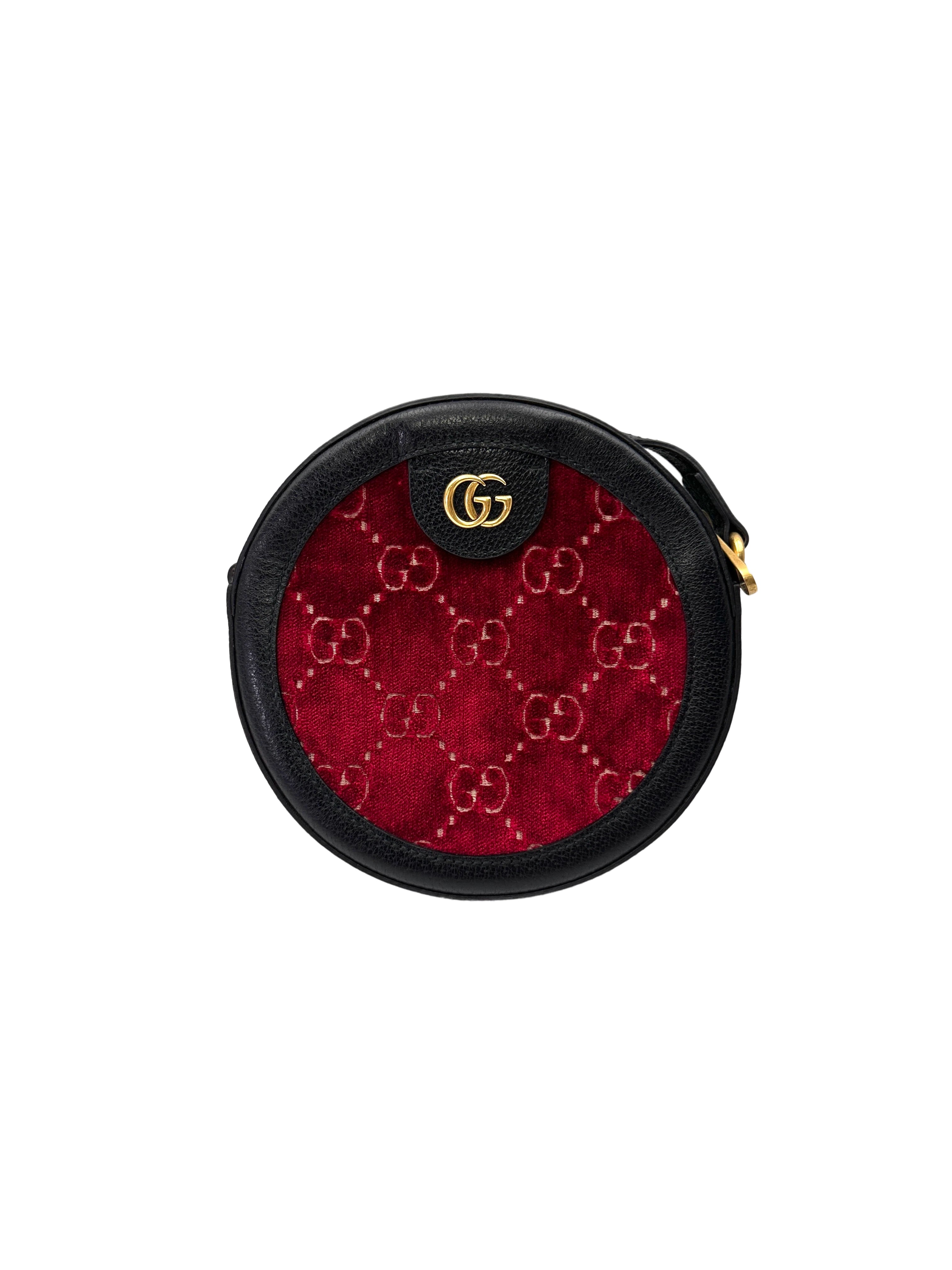 Gucci GG Marmont Red Velvet Round Clutch GG1260