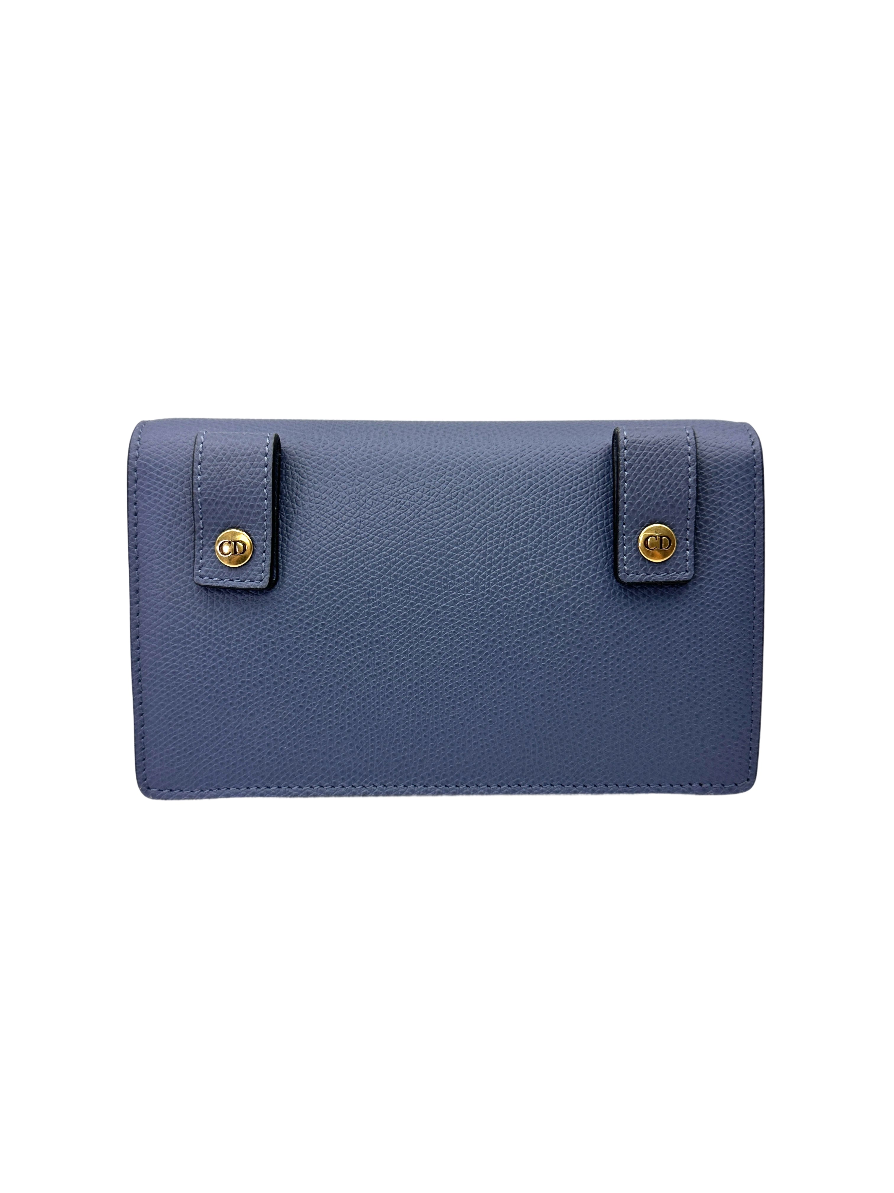 Christian Dior Blue Leather Saddle Belt Pouch DR779