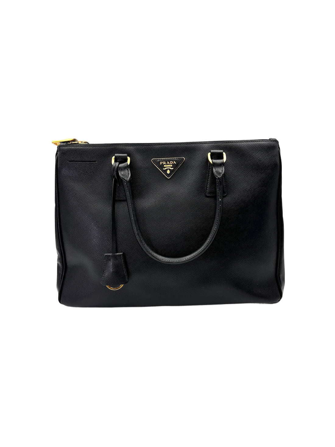 Prada Galleria Black Saffiano Leather Handle Bag PR448