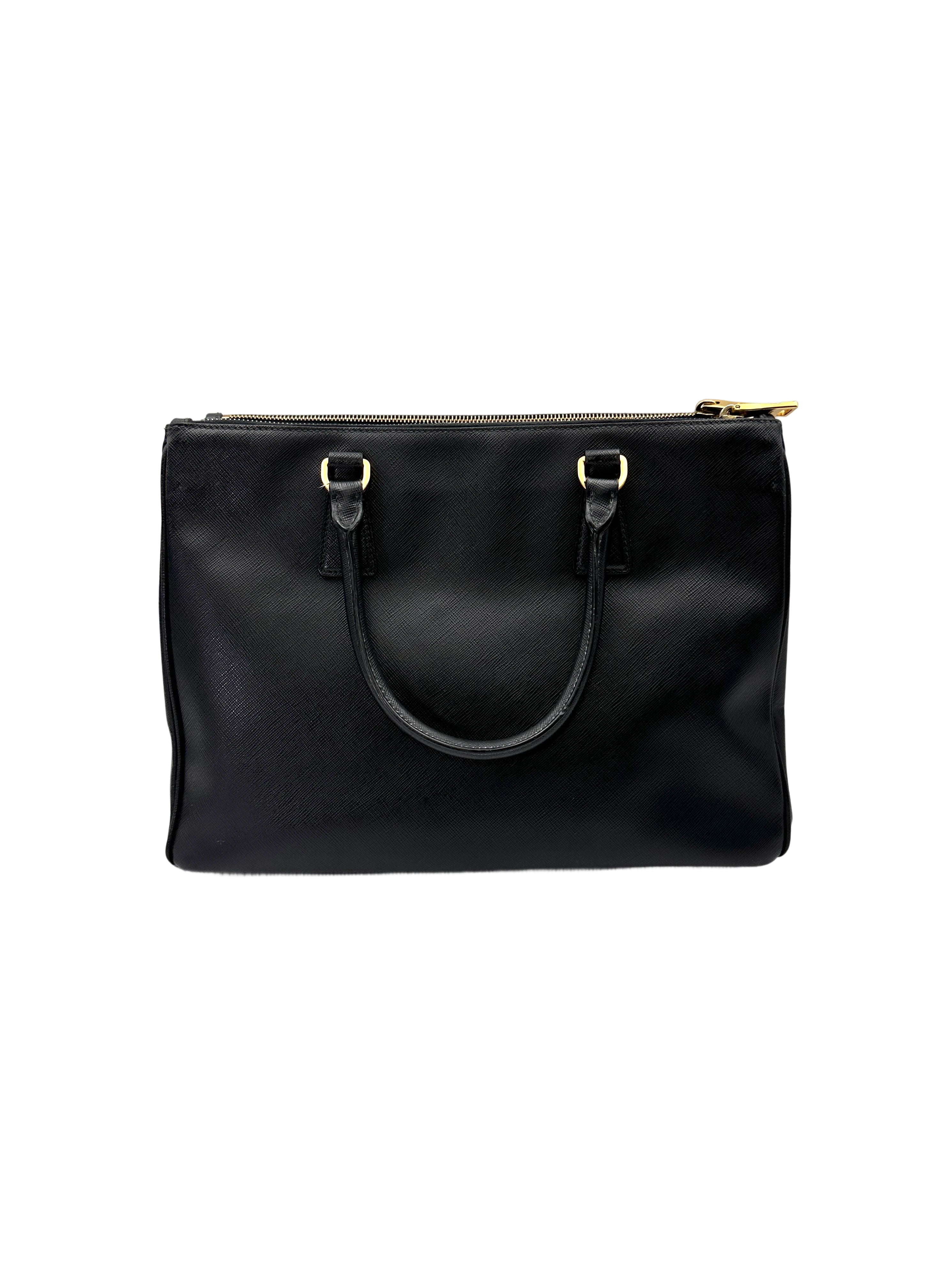 Prada Galleria Black Saffiano Leather Handle Bag PR448