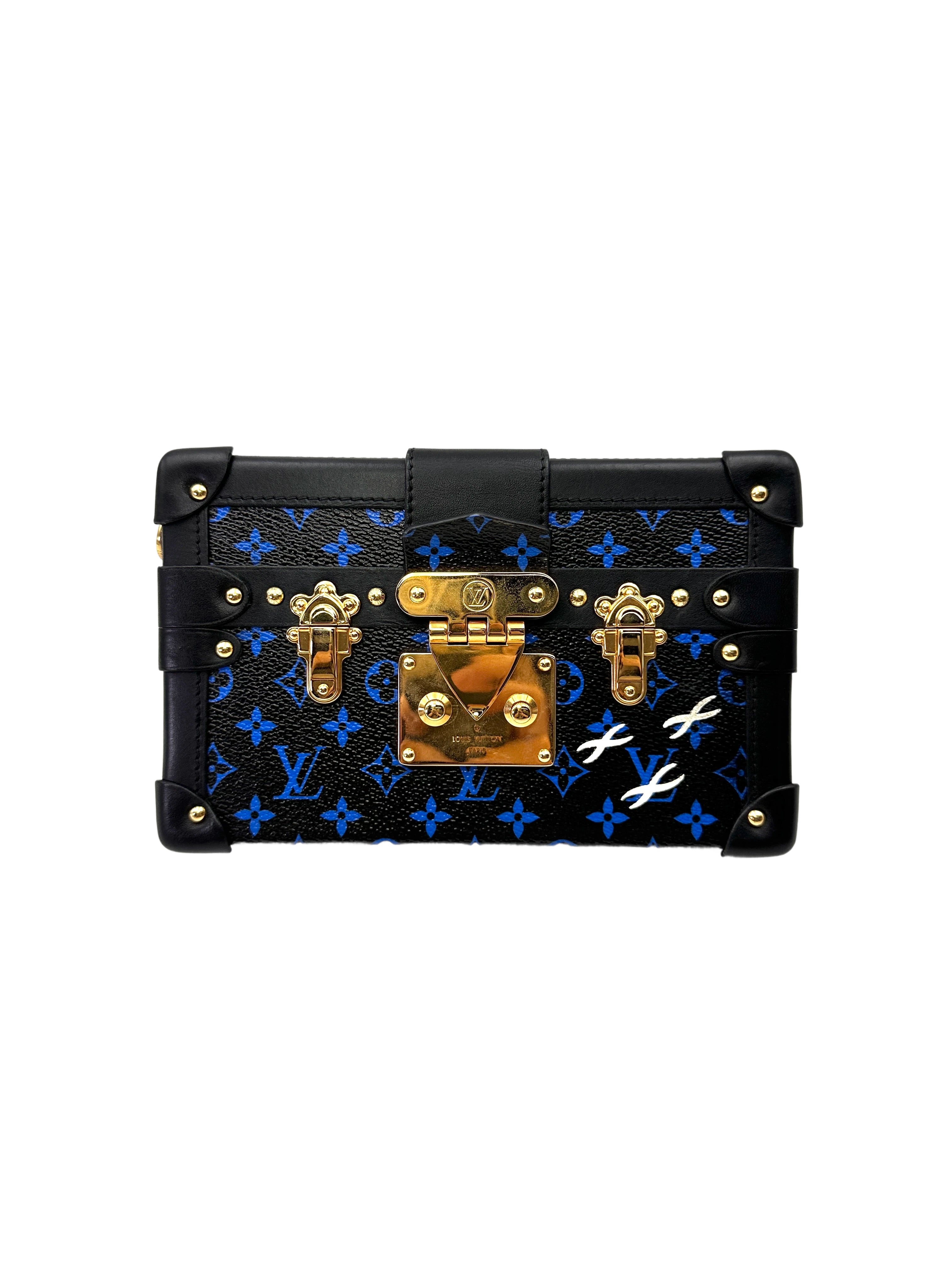 Louis Vuitton Petite Malle Blue Monogram Denim Shoulder Bag LV2971
