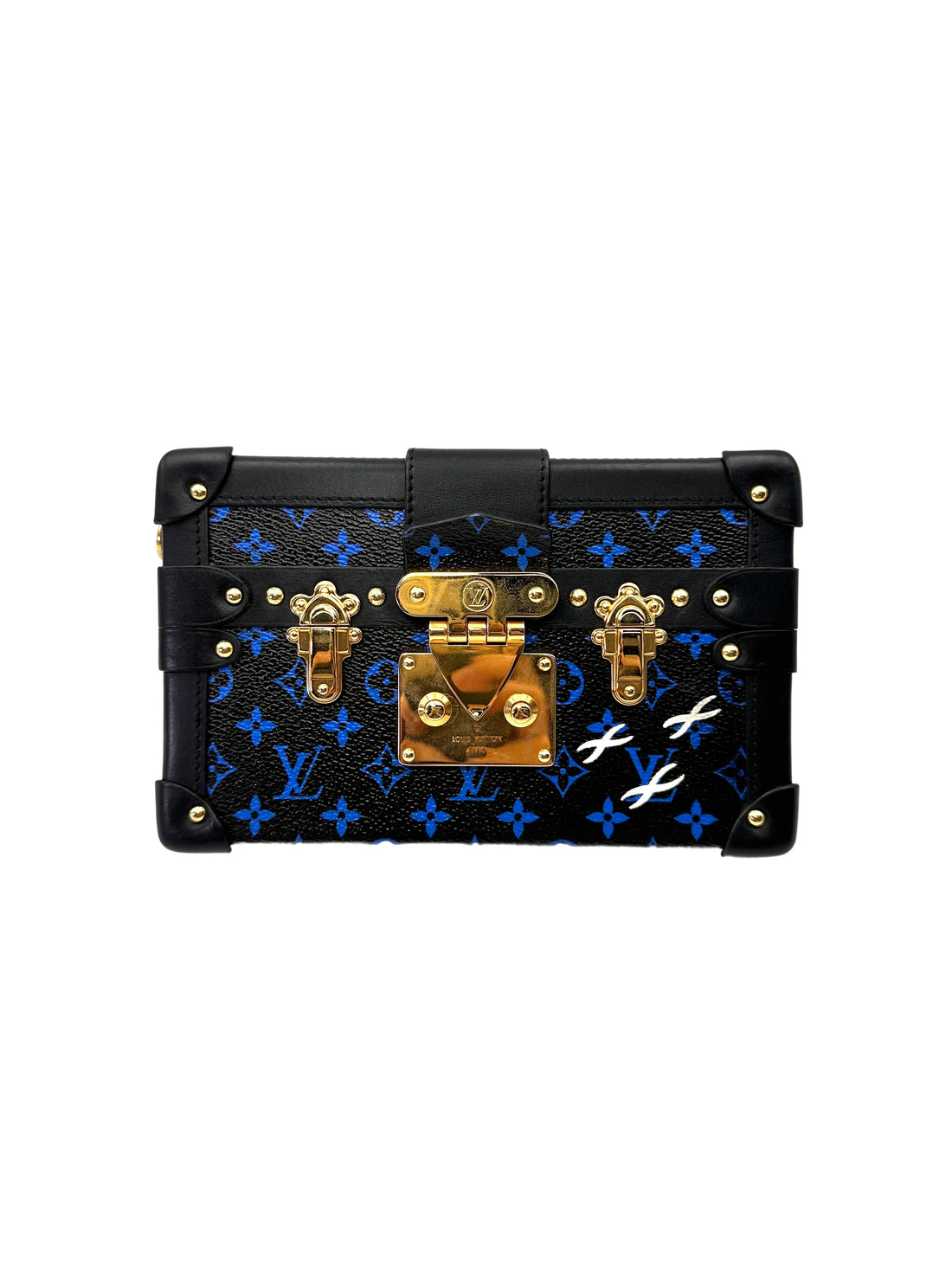 Louis Vuitton Petite Malle Blue Monogram Denim Shoulder Bag LV2971