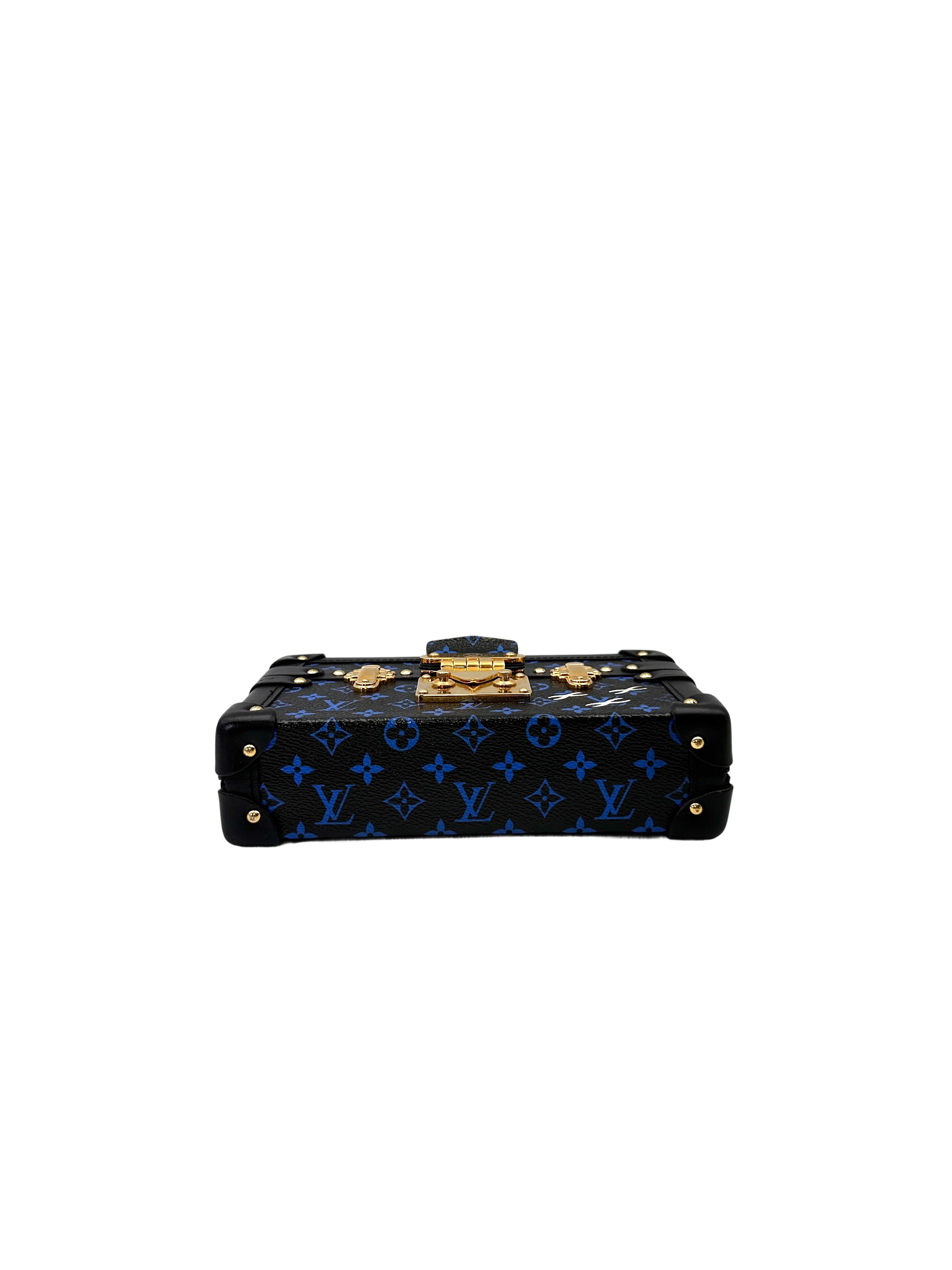 Louis Vuitton Petite Malle Blue Monogram Denim Shoulder Bag LV2971