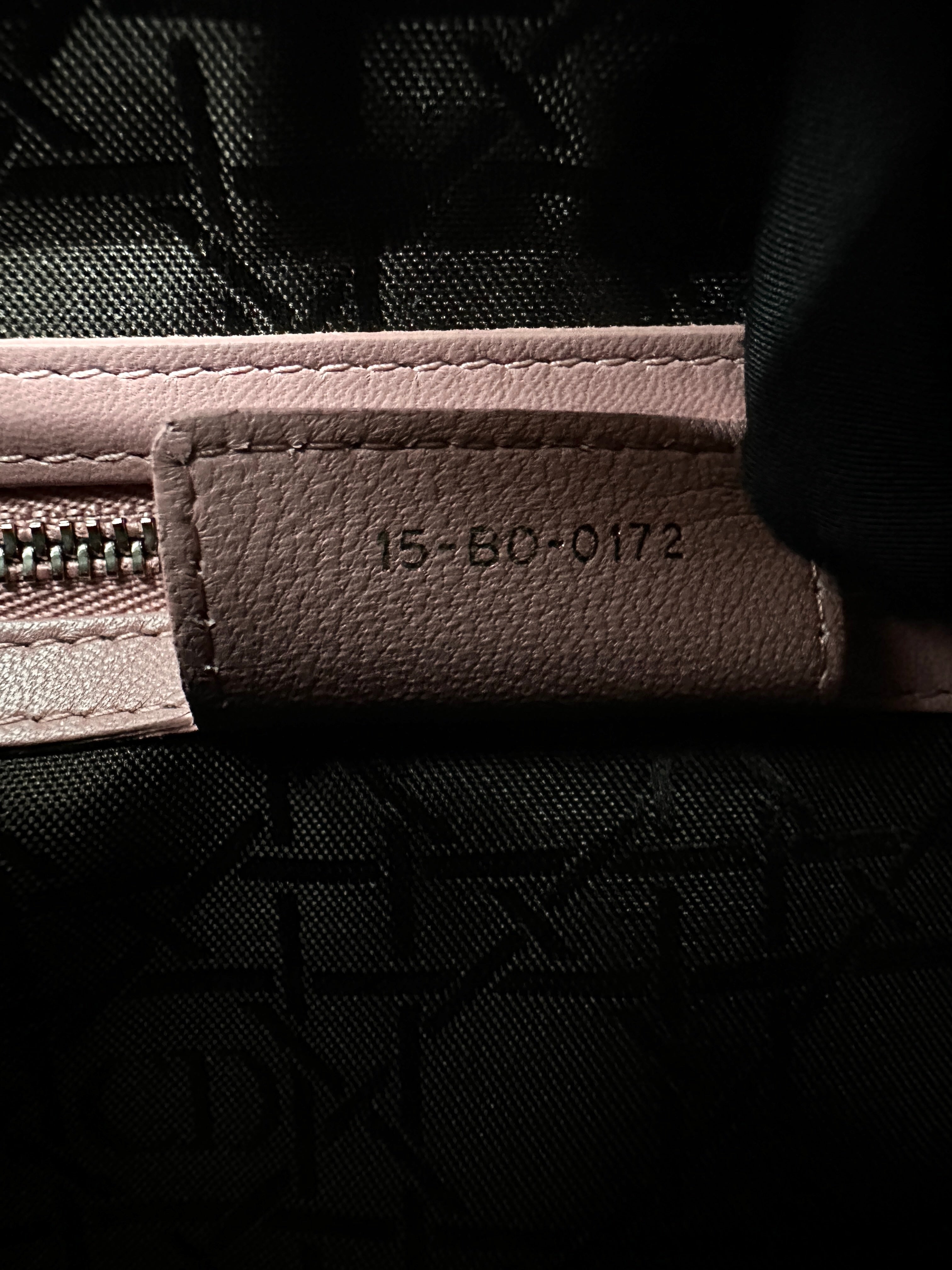 Christian Dior Lady Dior Light Pink Cannage Leather Handle Bag With Silver Charms DR780