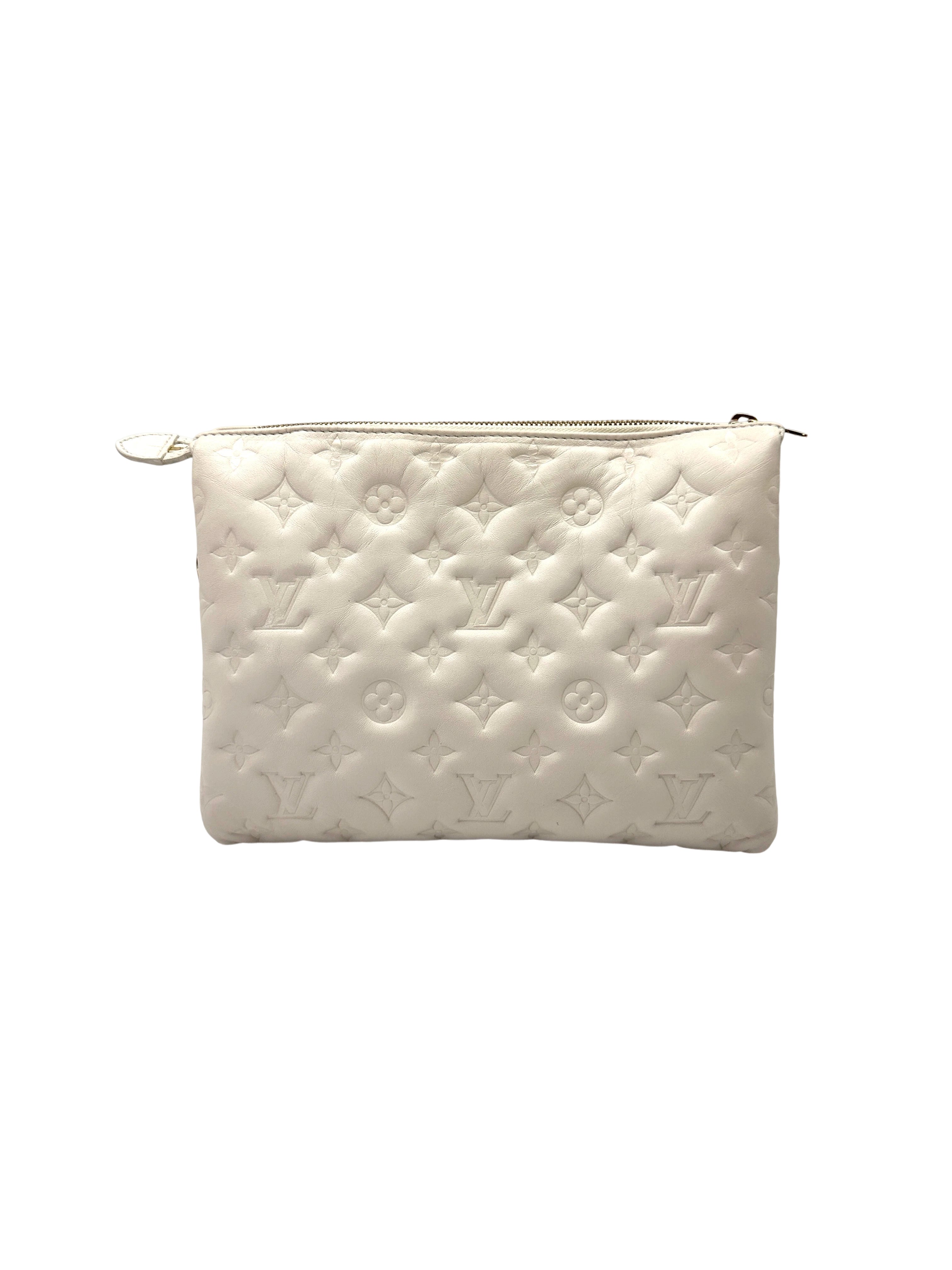 Louis Vuitton Coussin White Monogram Embossed Leather Shoulder Bag LV2972