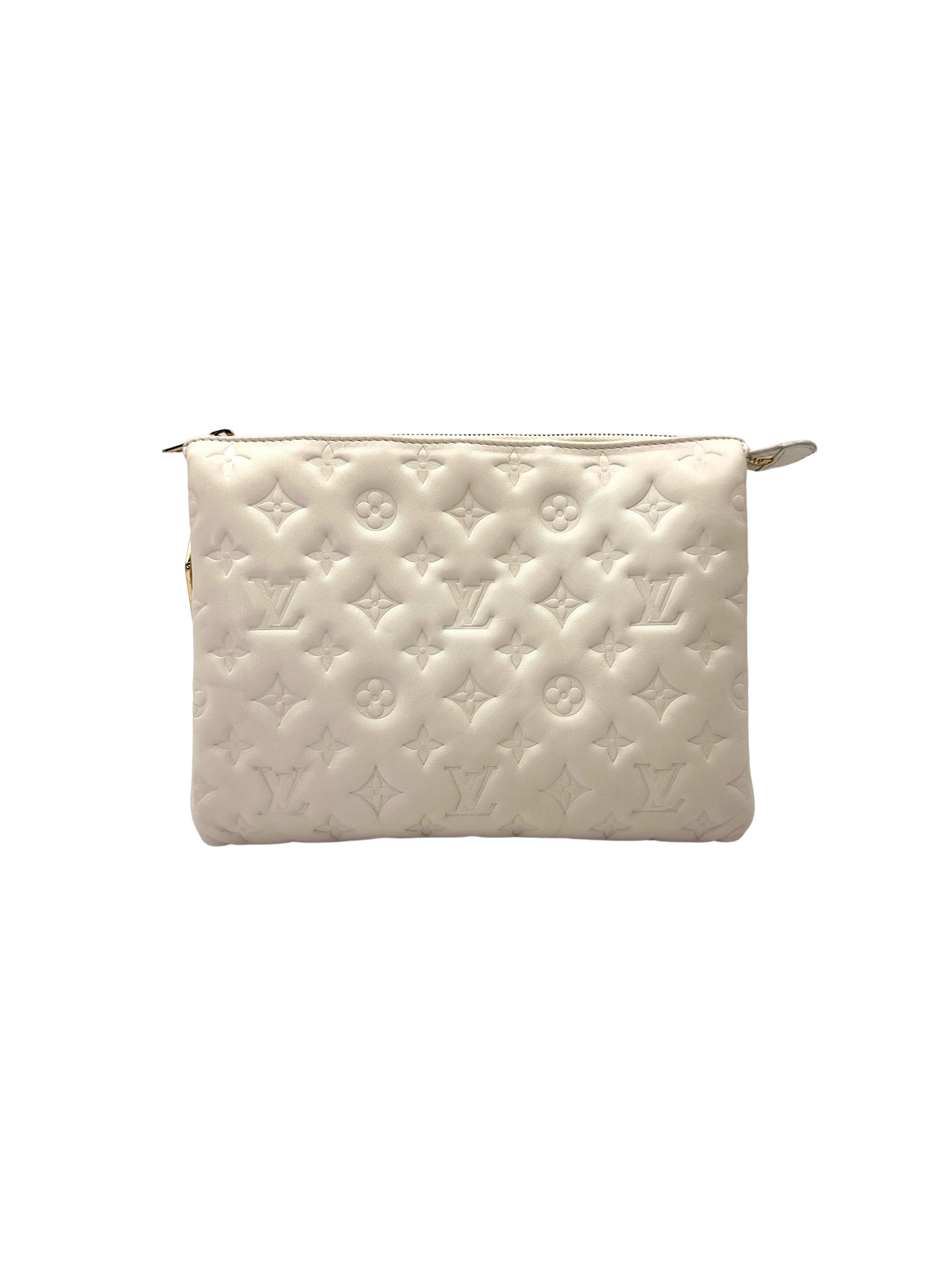 Louis Vuitton Coussin White Monogram Embossed Leather Shoulder Bag LV2972