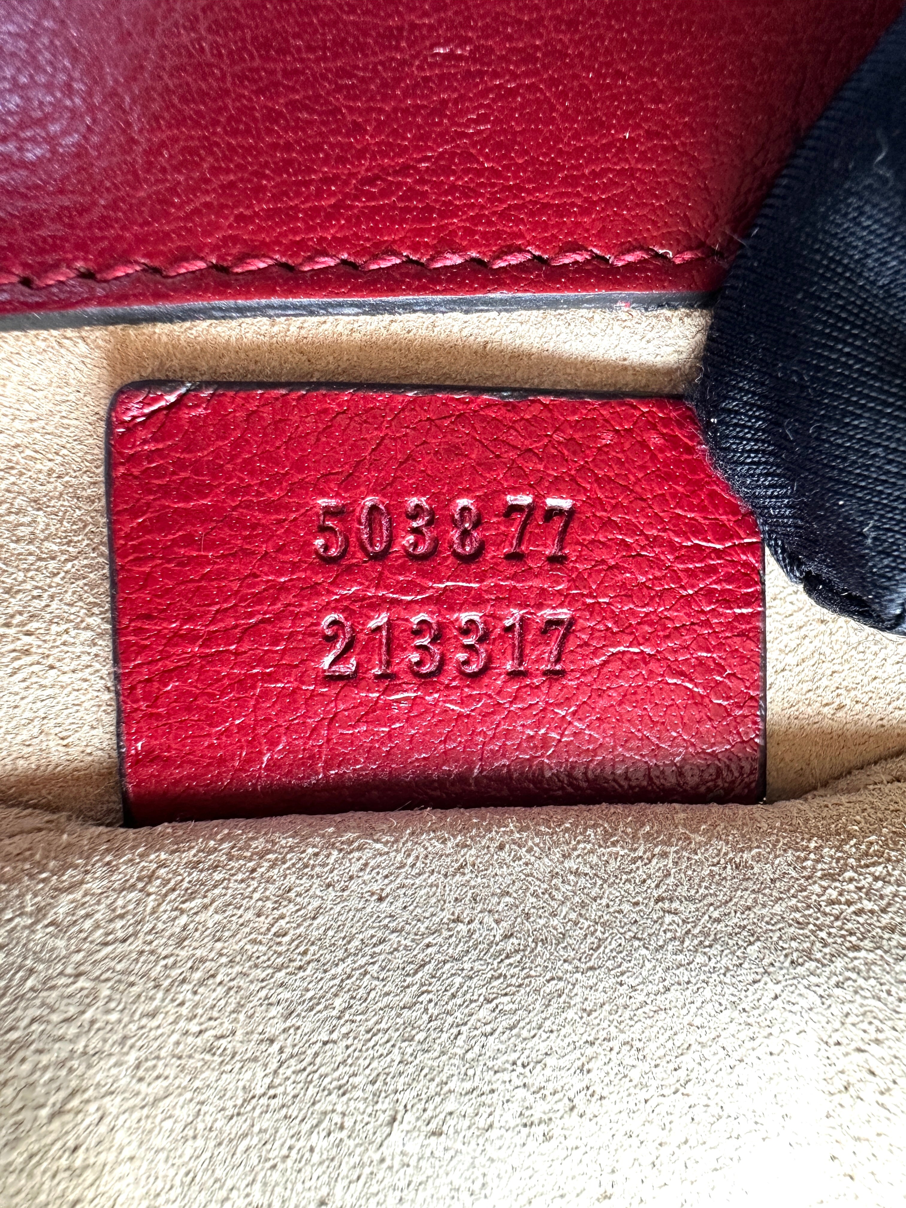 Gucci Ophidia Navy Suede & Red Leather Web Shoulder Bag GG1268