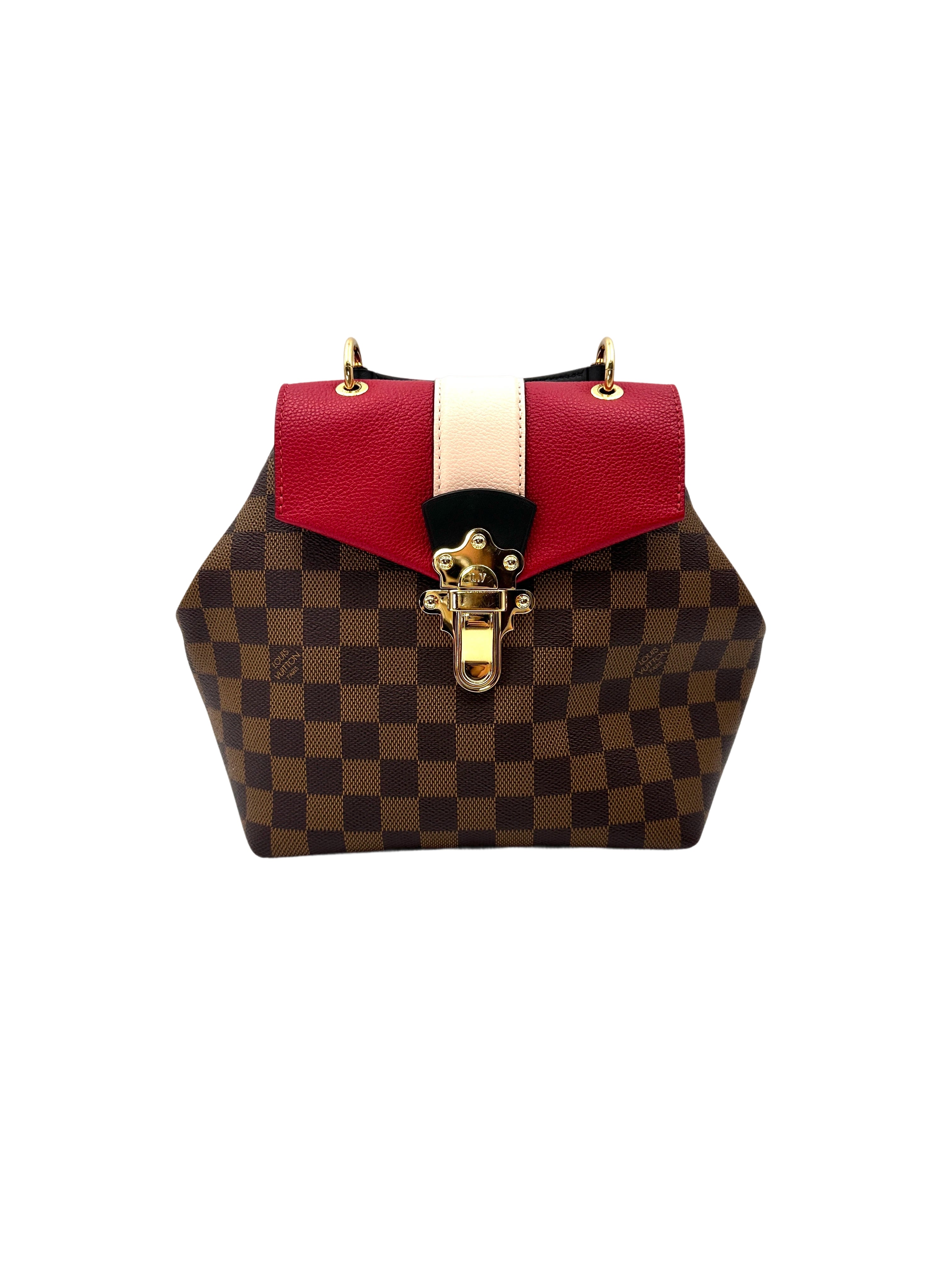 Louis Vuitton Clapton Damier Ebene & Pink Leather Backpack LV2975