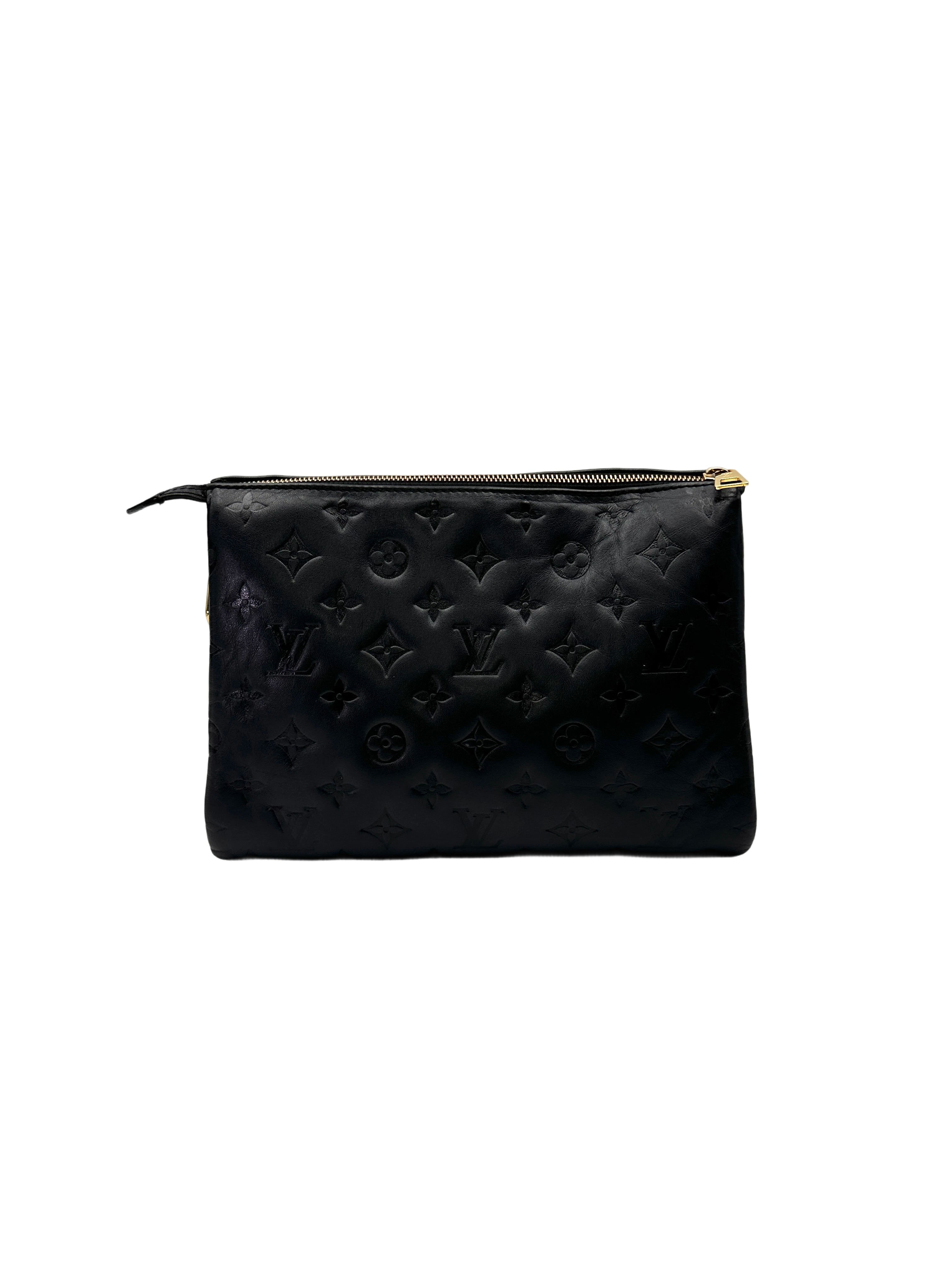 Louis Vuitton Coussin Black Monogram Embossed Leather Shoulder Bag LV2973