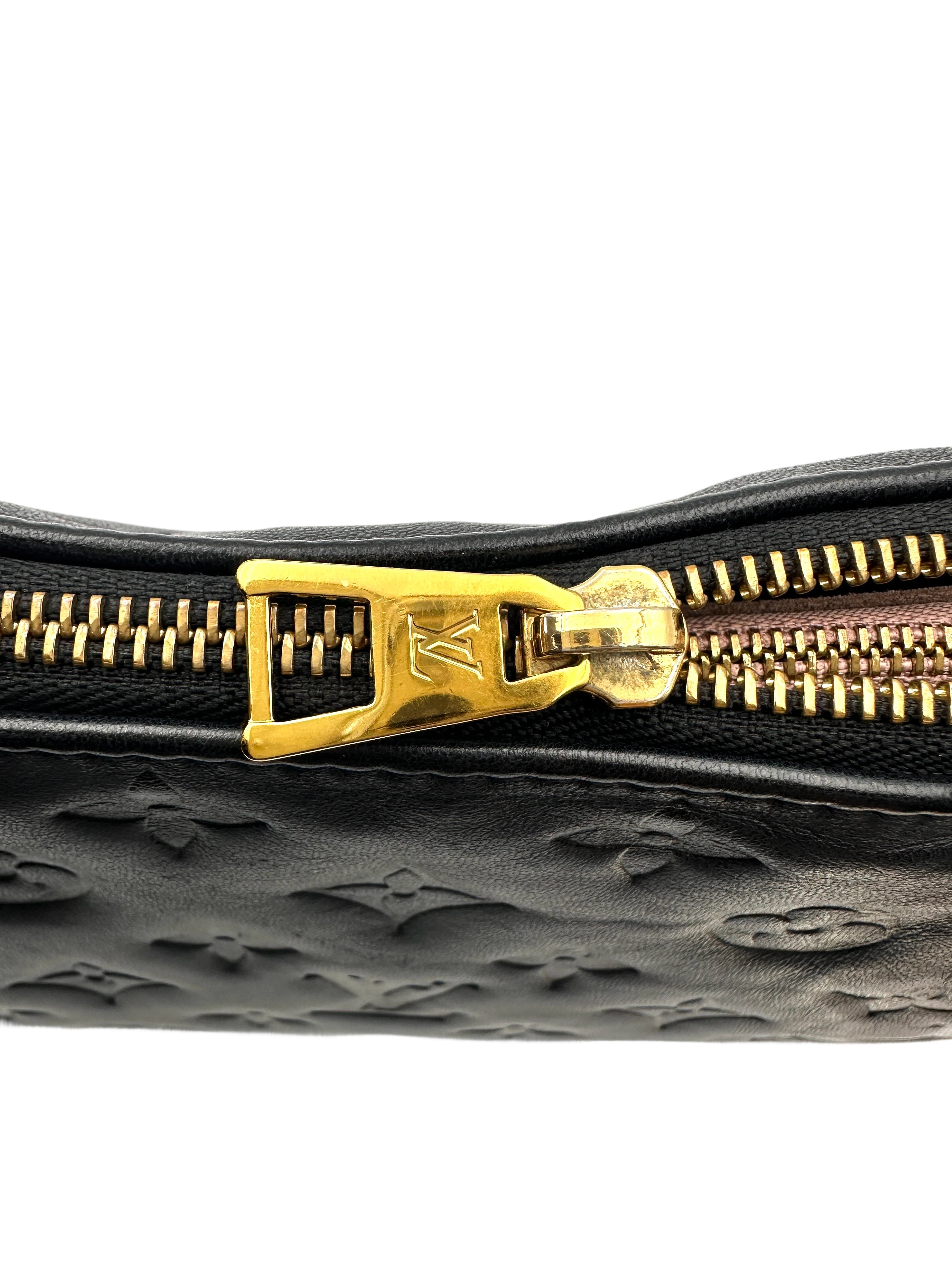 Louis Vuitton Coussin Black Monogram Embossed Leather Shoulder Bag LV2973