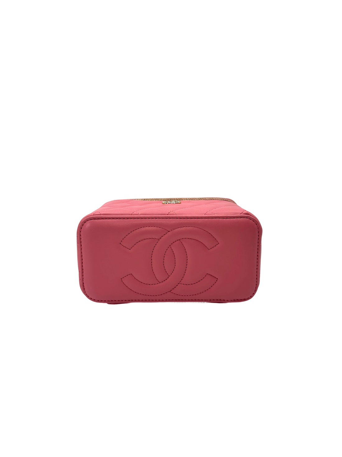 Chanel 23A Pink Quilted Lambskin Top Handle Vanity Case(AC***G2) CC2119
