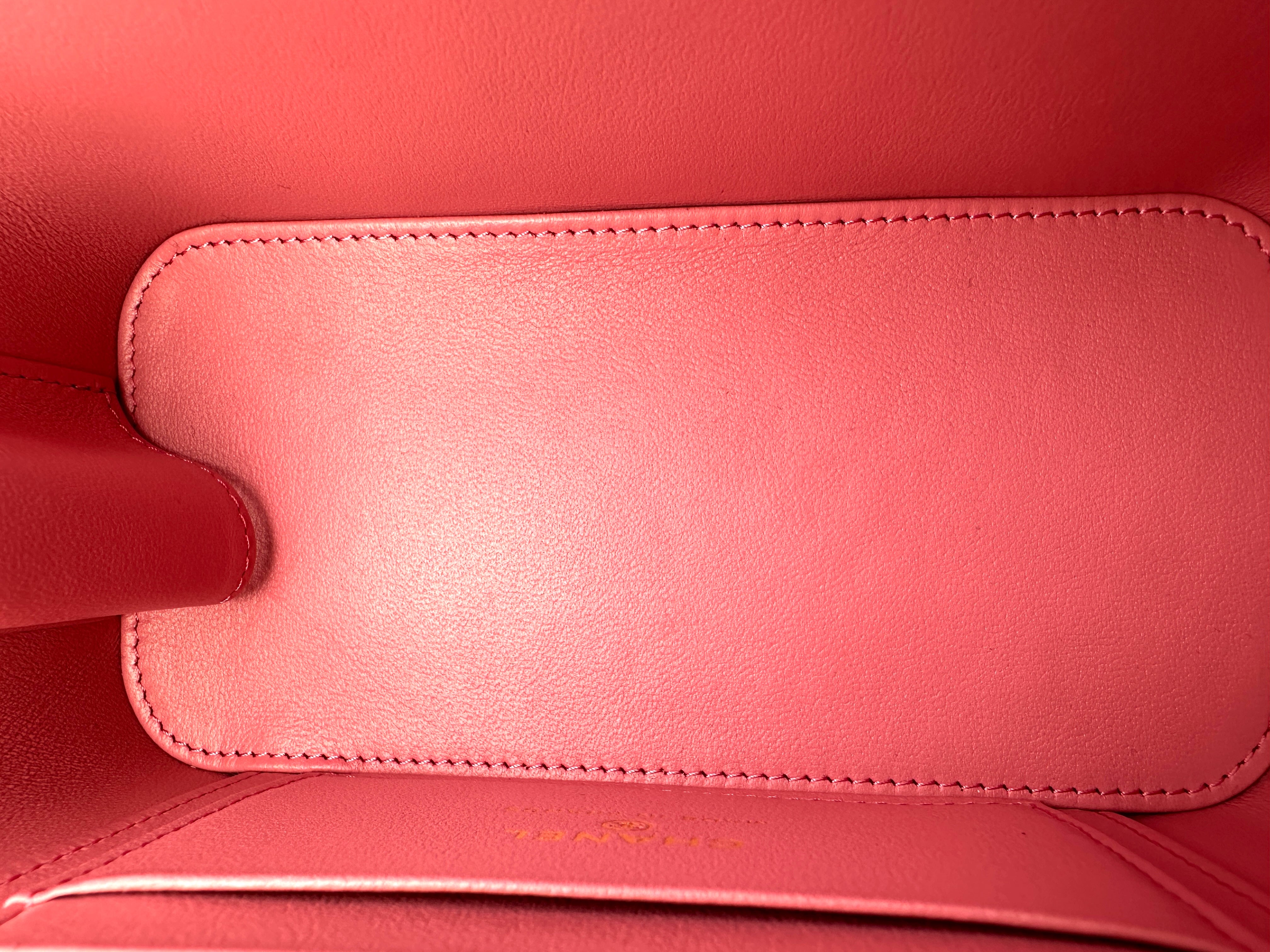Chanel 23A Pink Quilted Lambskin Top Handle Vanity Case(AC***G2) CC2119