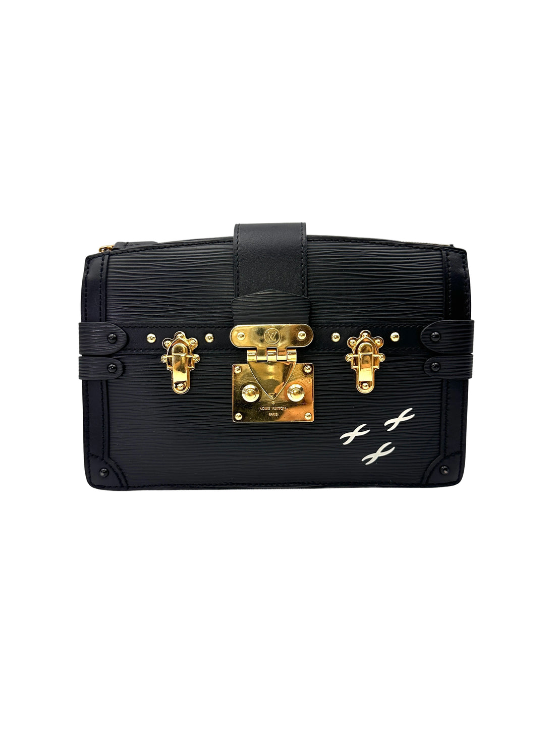 Louis Vuitton Trunk Clutch Black Epi Leather Bag LV2974