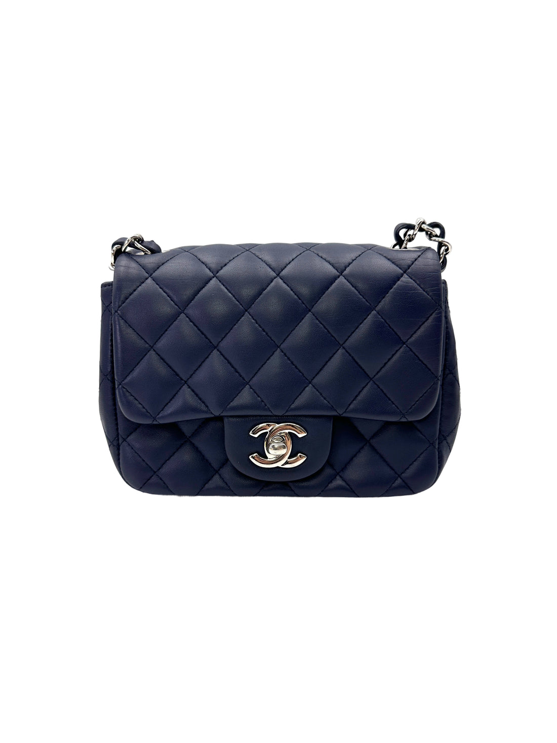 Chanel Classic Flap Navy Quilted Lambskin Mini Shoulder Bag(22***95) CC2121
