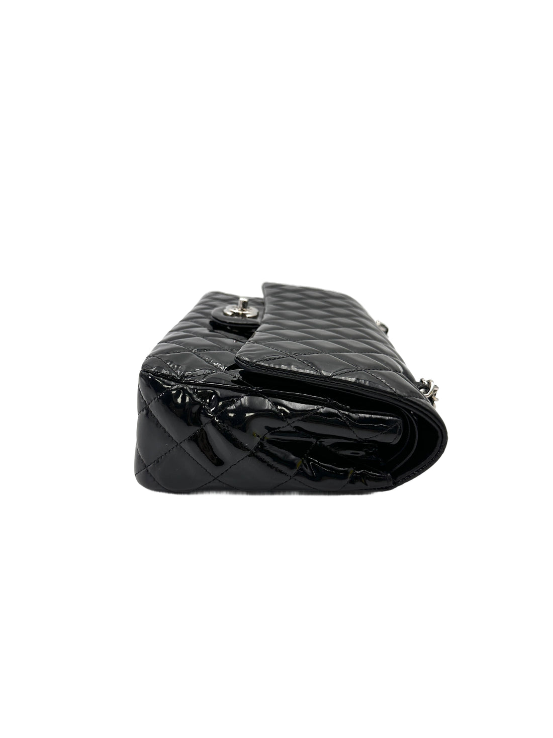 Chanel Classic Flap Black Quilted Patent Leather Medium Size Shoulder Bag(19***13) CC2122