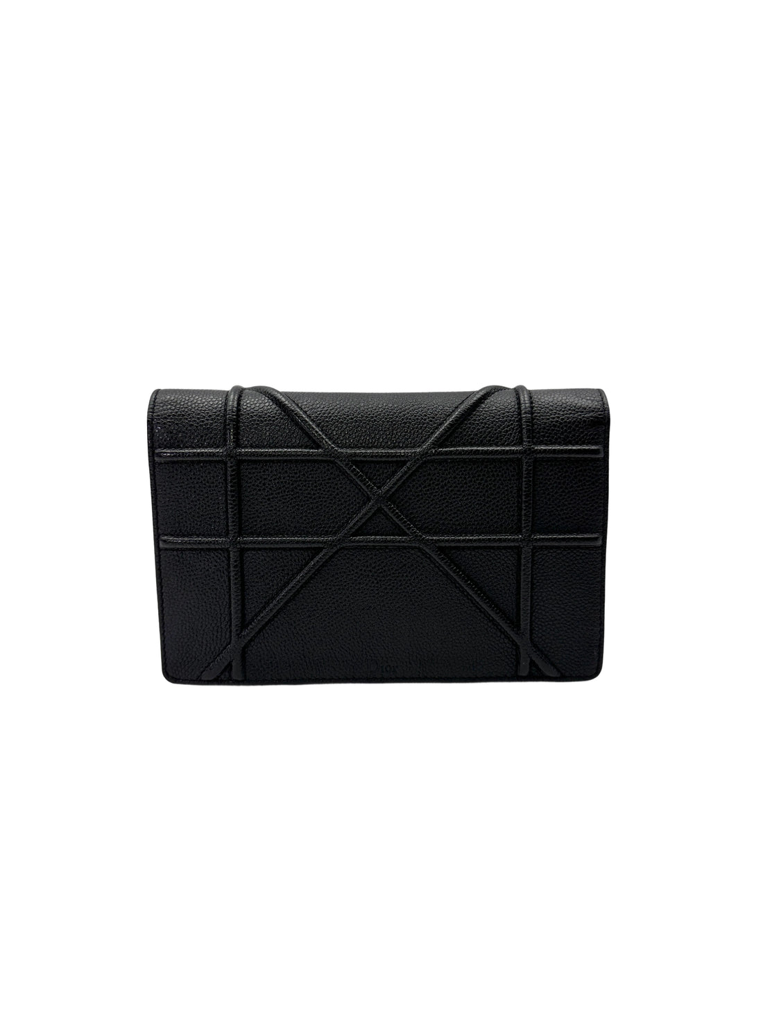 Christian Dior Diorama Black Leather Wallet On Chain DR783