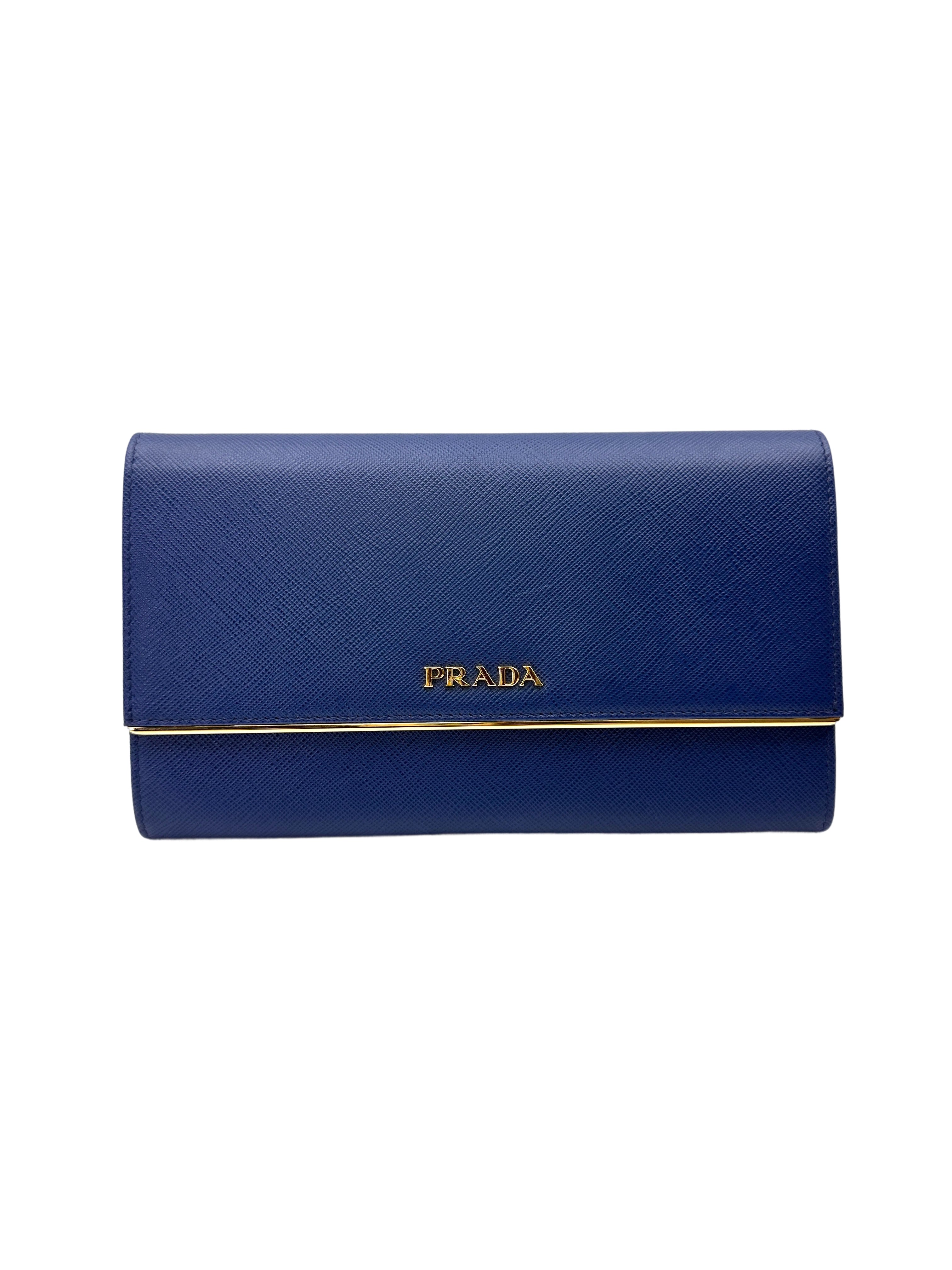 Prada Navy Saffiano Long Wallet PR455