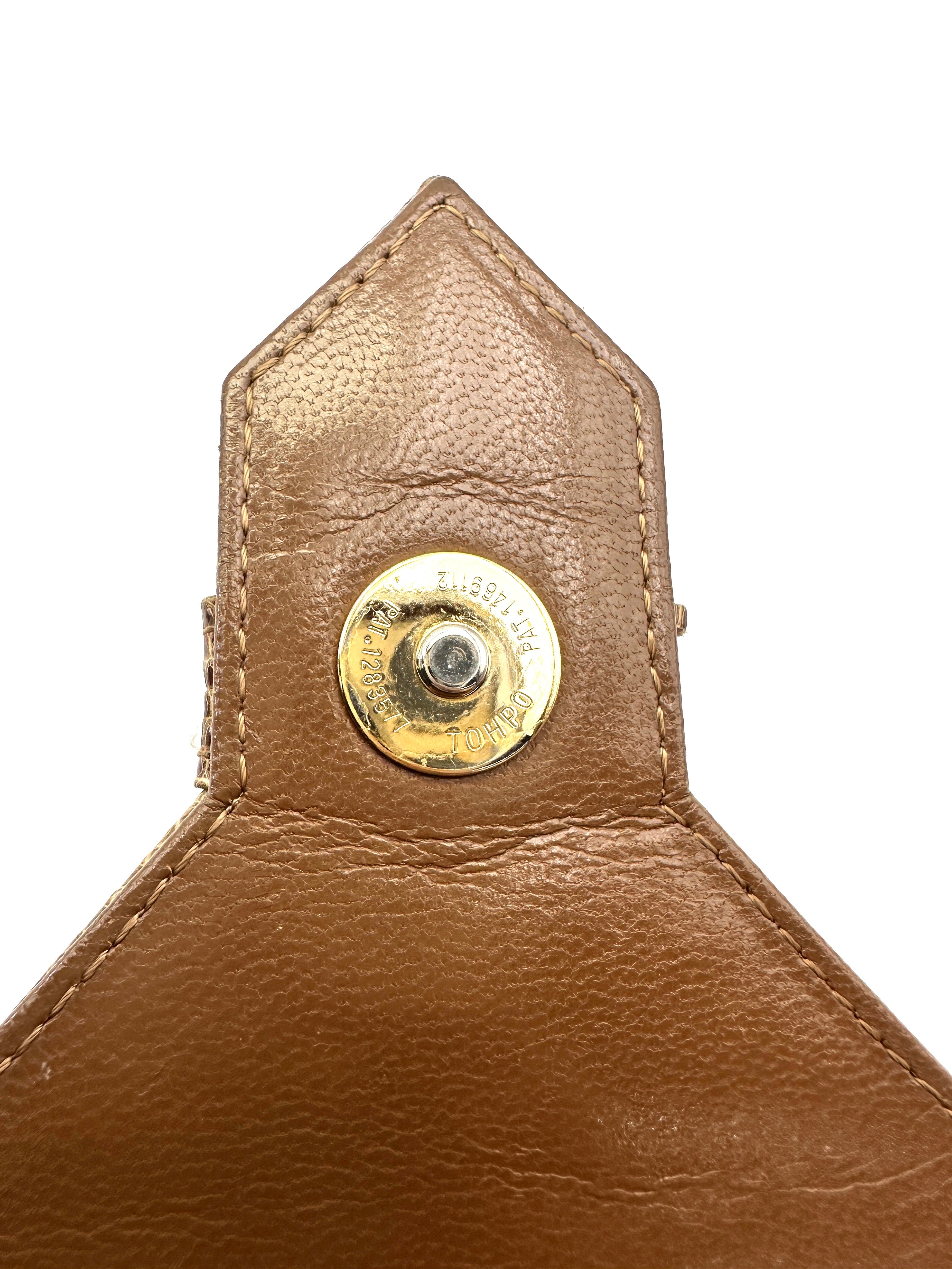 Saint Laurent Brown Lizard Embossed Leather Shoulder Bag SL254