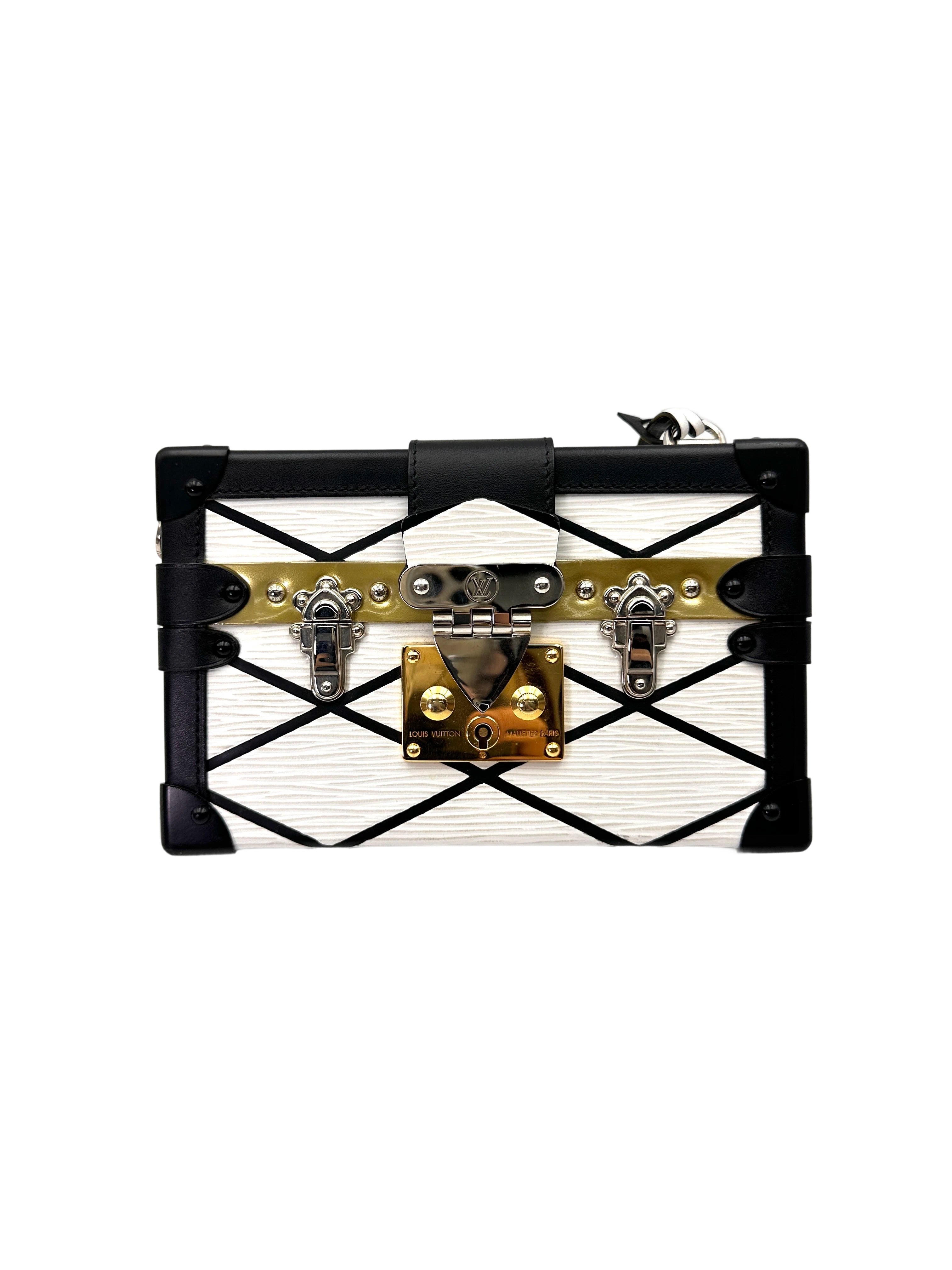 Louis Vuitton Petite Malle White/Black Epi Leather Shoulder Bag LV2979