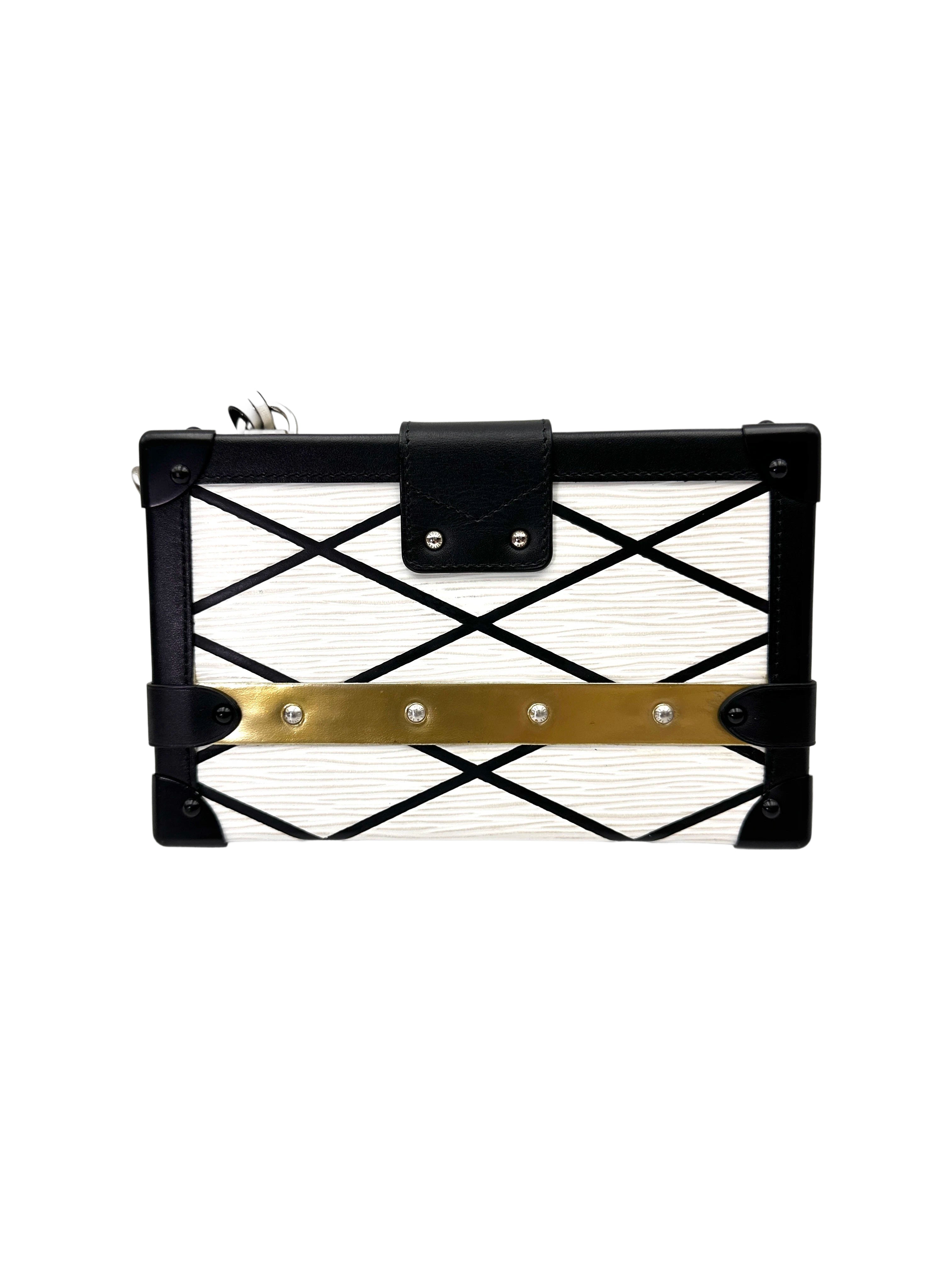 Louis Vuitton Petite Malle White/Black Epi Leather Shoulder Bag LV2979