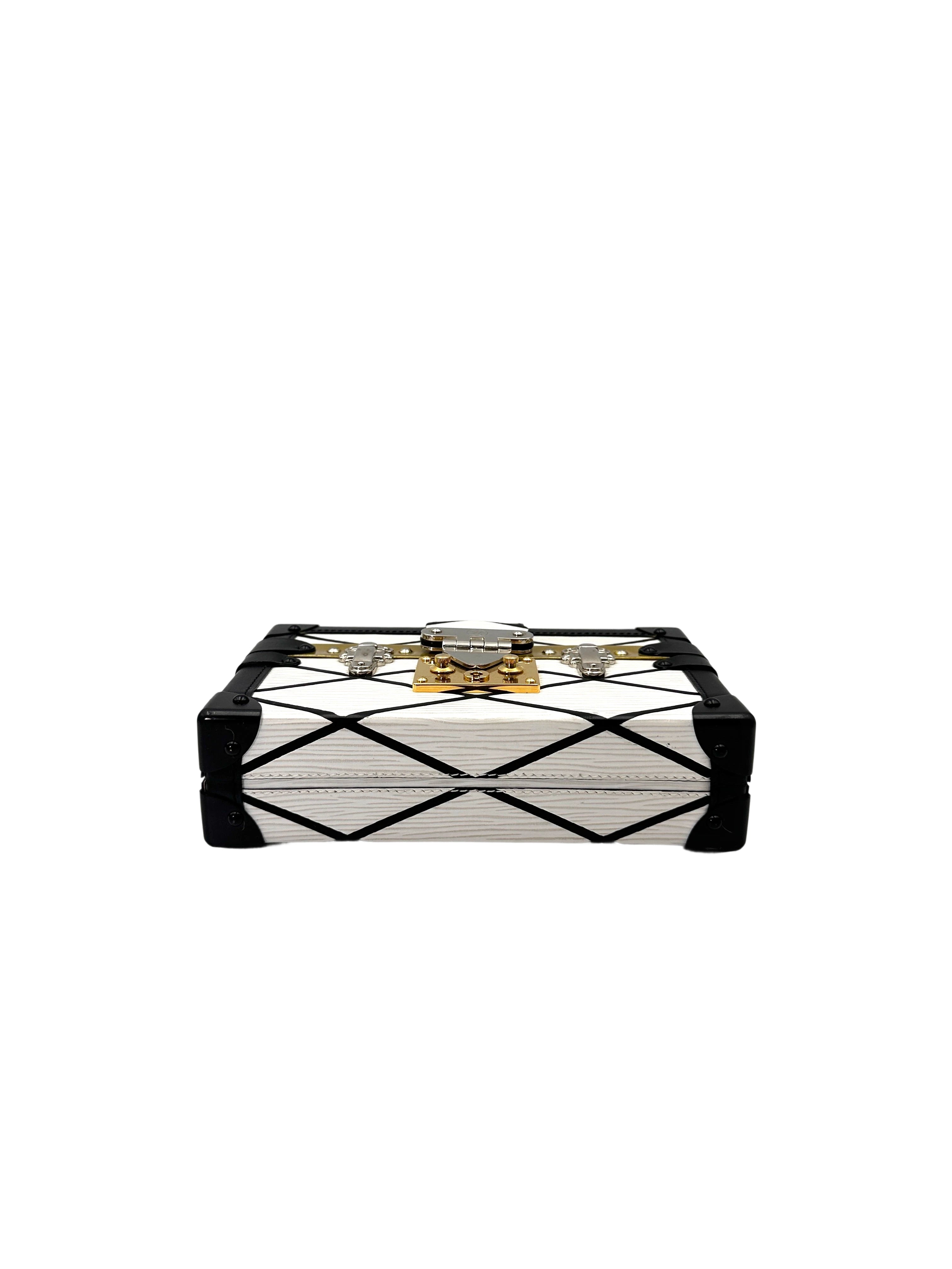 Louis Vuitton Petite Malle White/Black Epi Leather Shoulder Bag LV2979