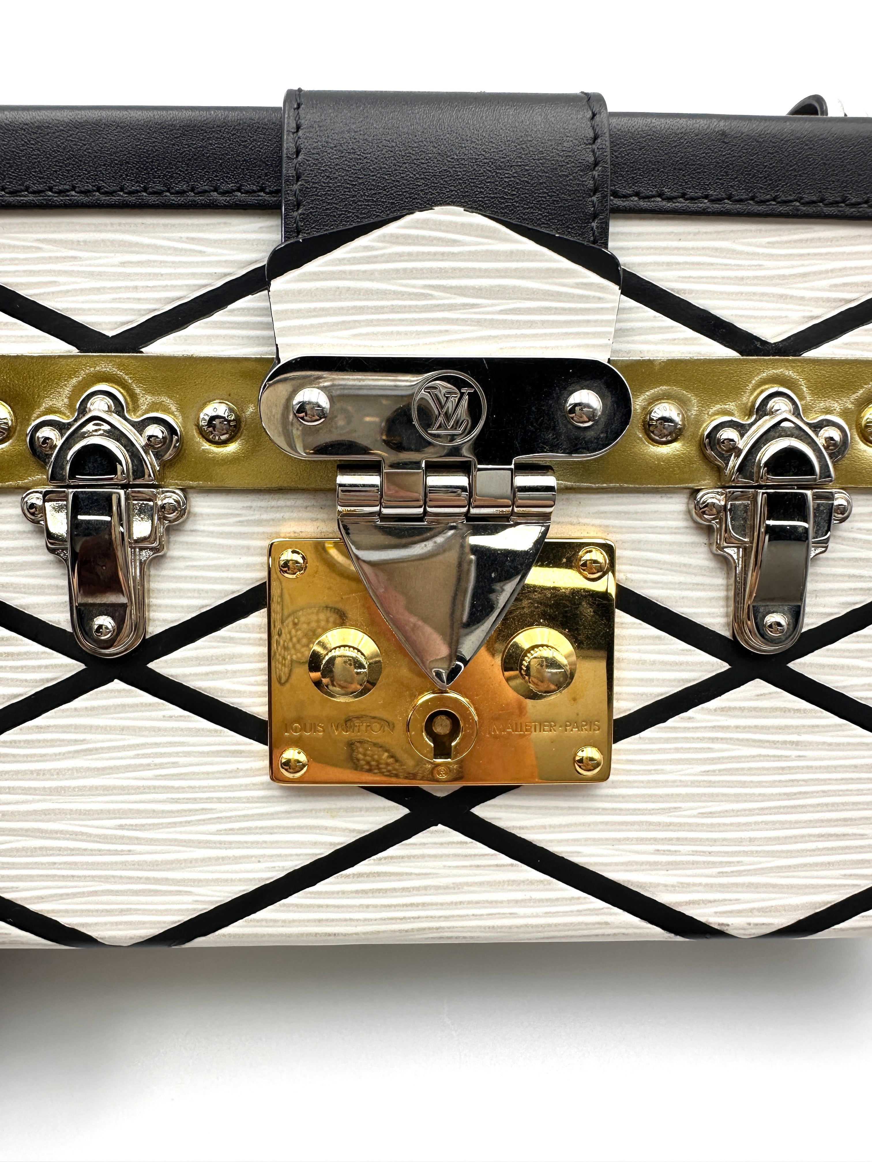 Louis Vuitton Petite Malle White/Black Epi Leather Shoulder Bag LV2979