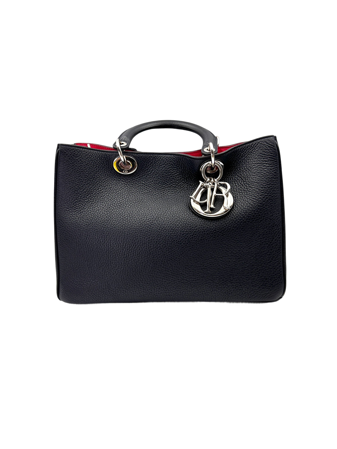 Christian Dior Diorissimo Black Leather Shoulder Bag With Pouch DR784