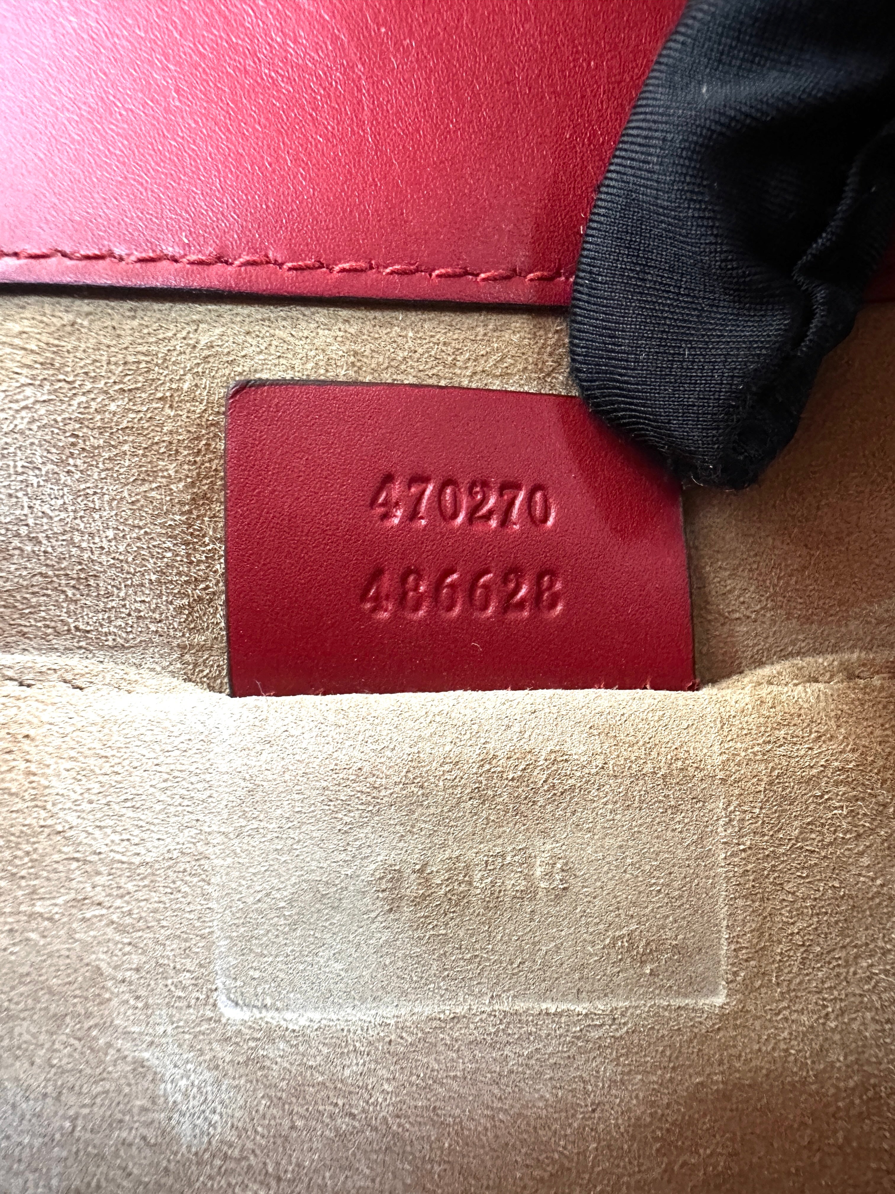 Gucci Sylvie Red Leather Small Size Top Handle Bag GG1297