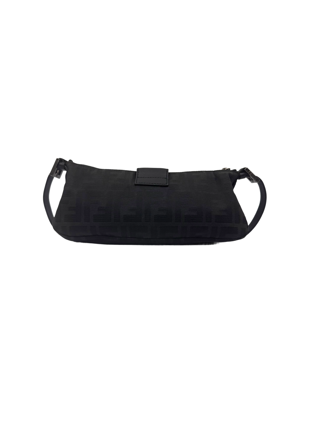 Fendi Baguette Black Denim FF Monogram Shoulder Bag FF121