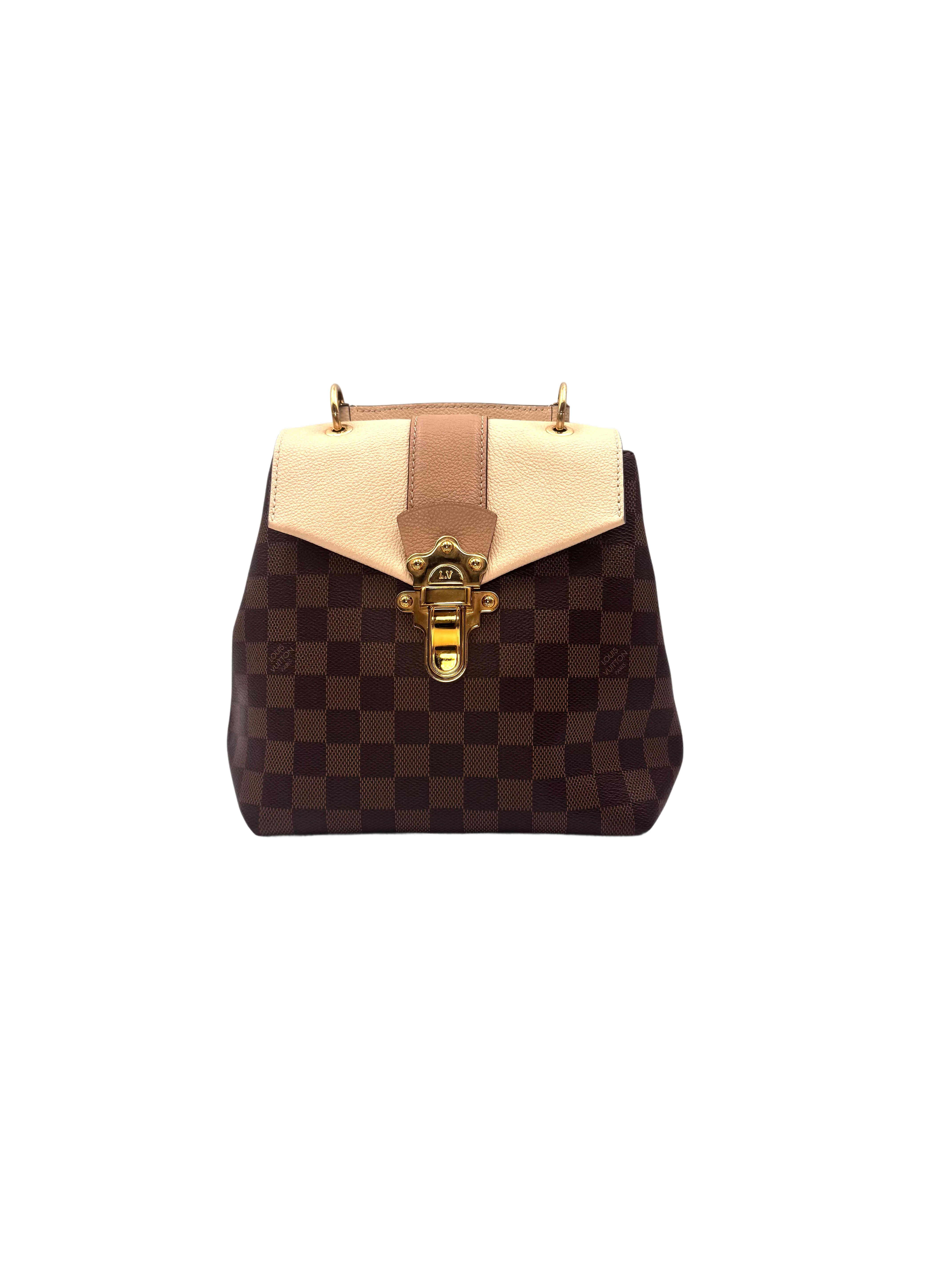 Louis Vuitton Clapton Damier Ebene & Beige Leather Backpack LV2999