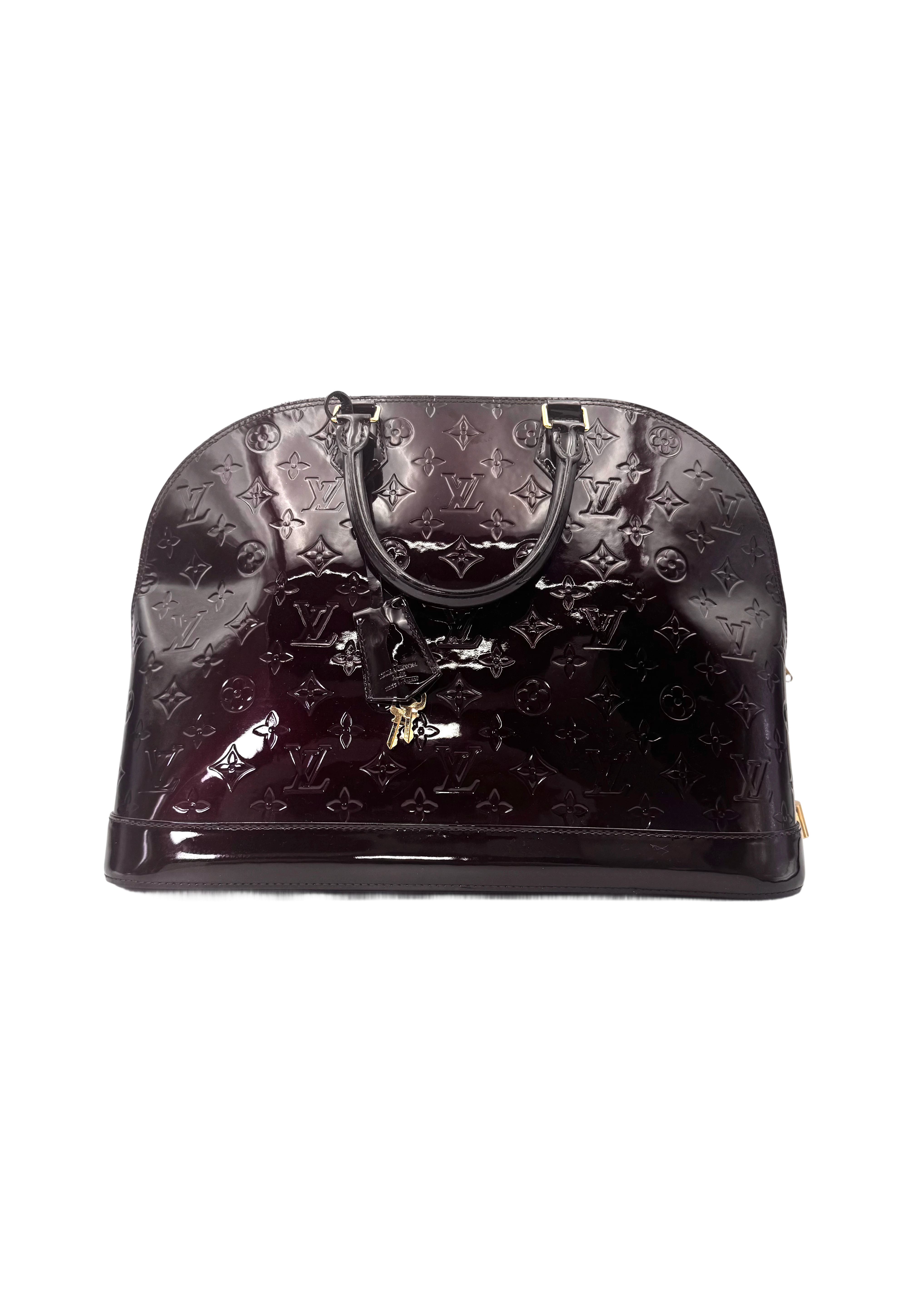 Louis Vuitton Alma BB Dark Red Monogram Vernis Handle Bag LV2989