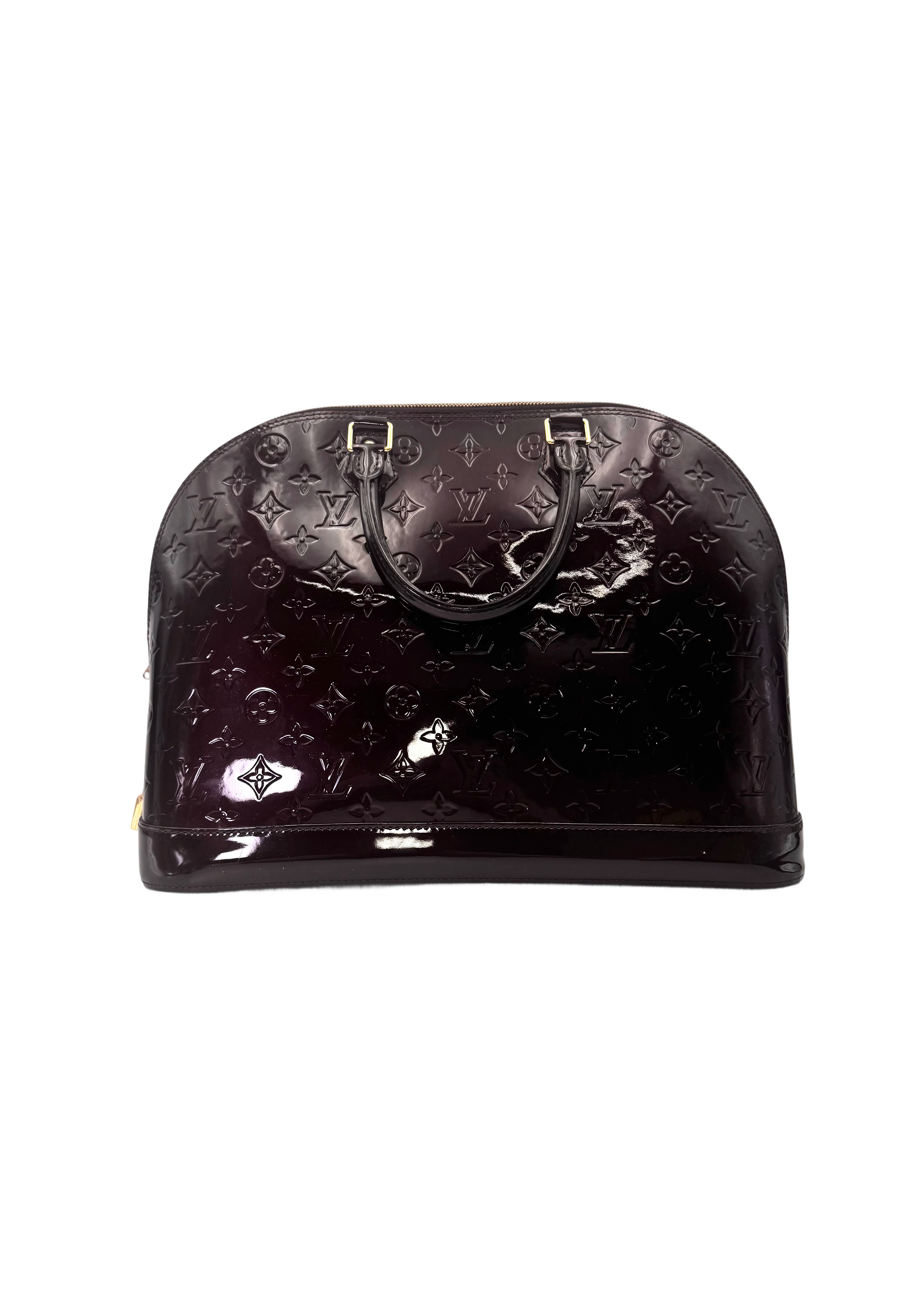 Louis Vuitton Alma BB Dark Red Monogram Vernis Handle Bag LV2989