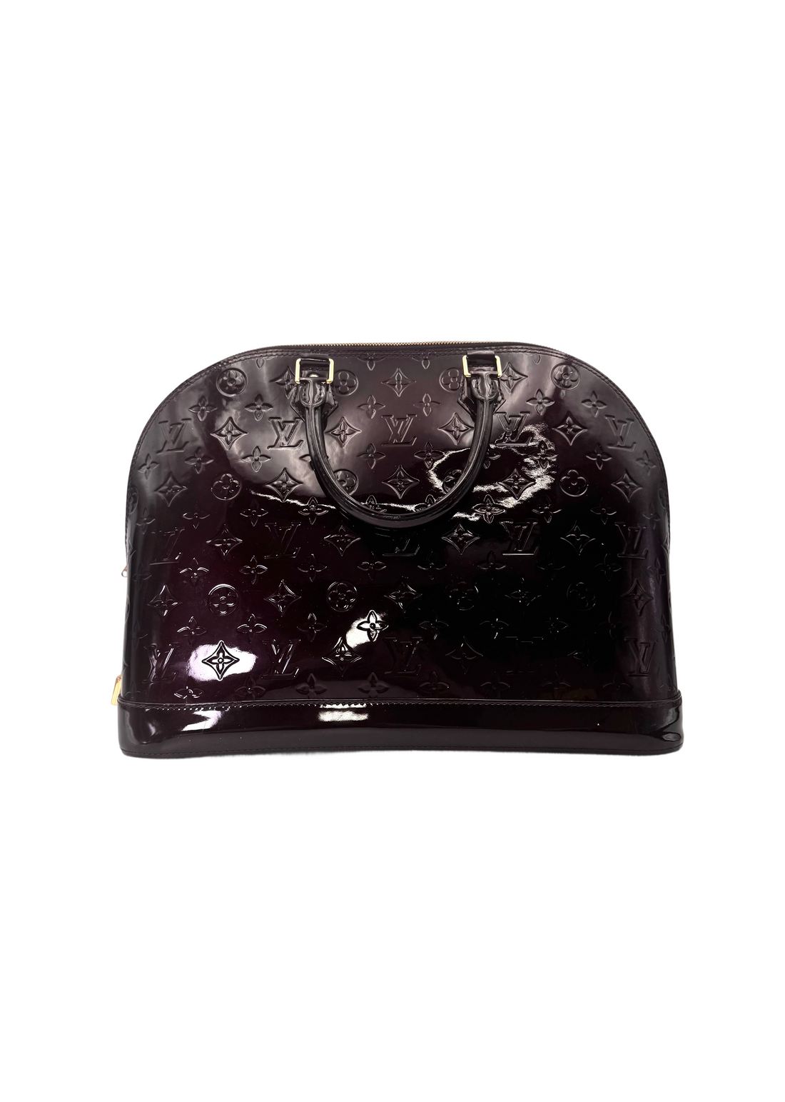 Louis Vuitton Alma BB Dark Red Monogram Vernis Handle Bag LV2989