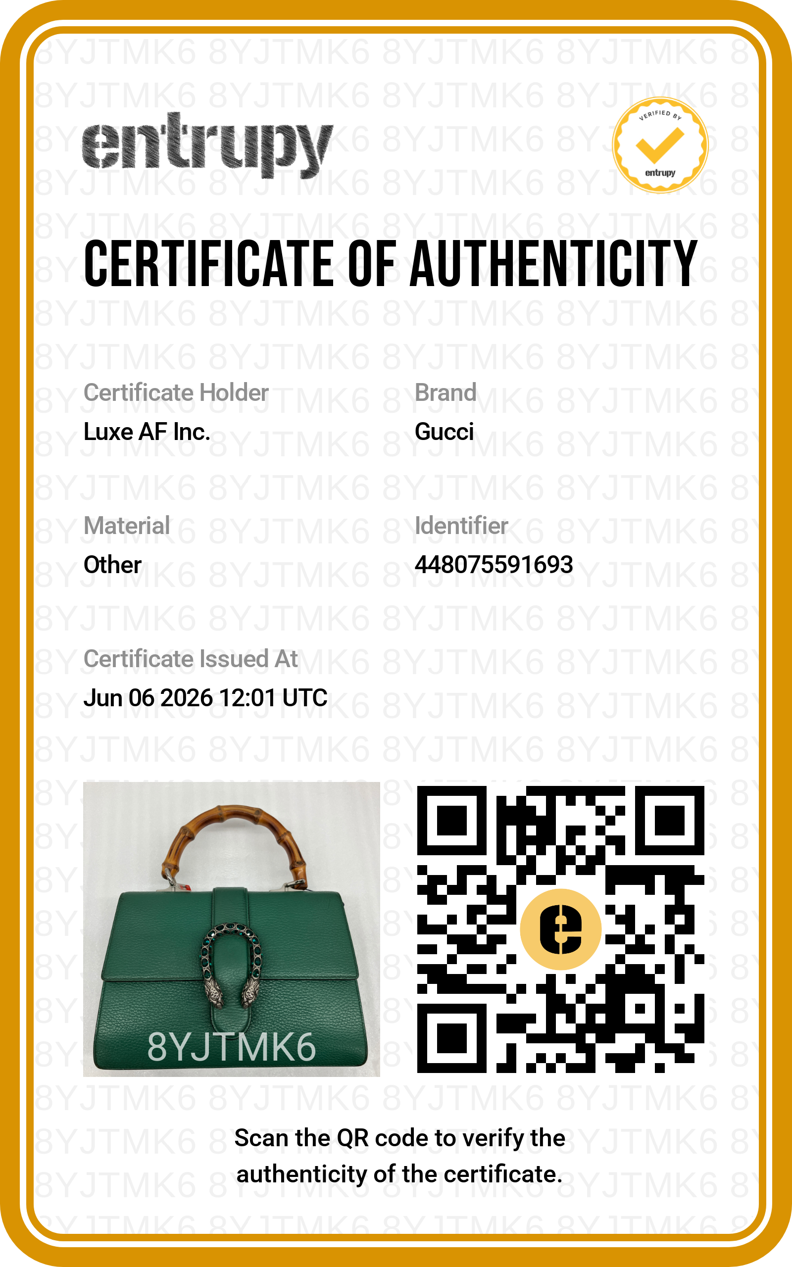 Gucci Dionysus Green Leather Bamboo Handle Bag GG1357