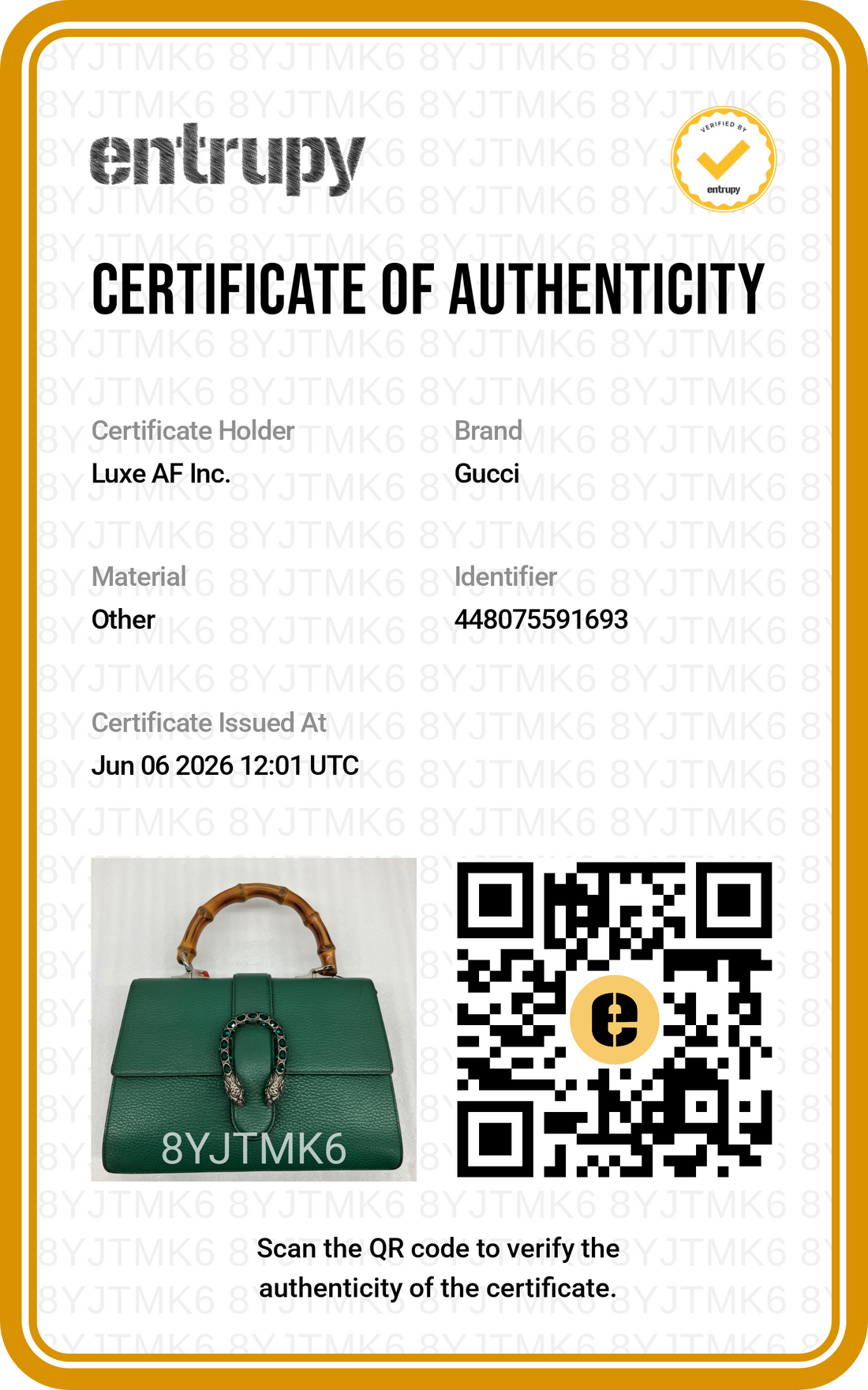 Gucci Dionysus Green Leather Bamboo Handle Bag GG1357