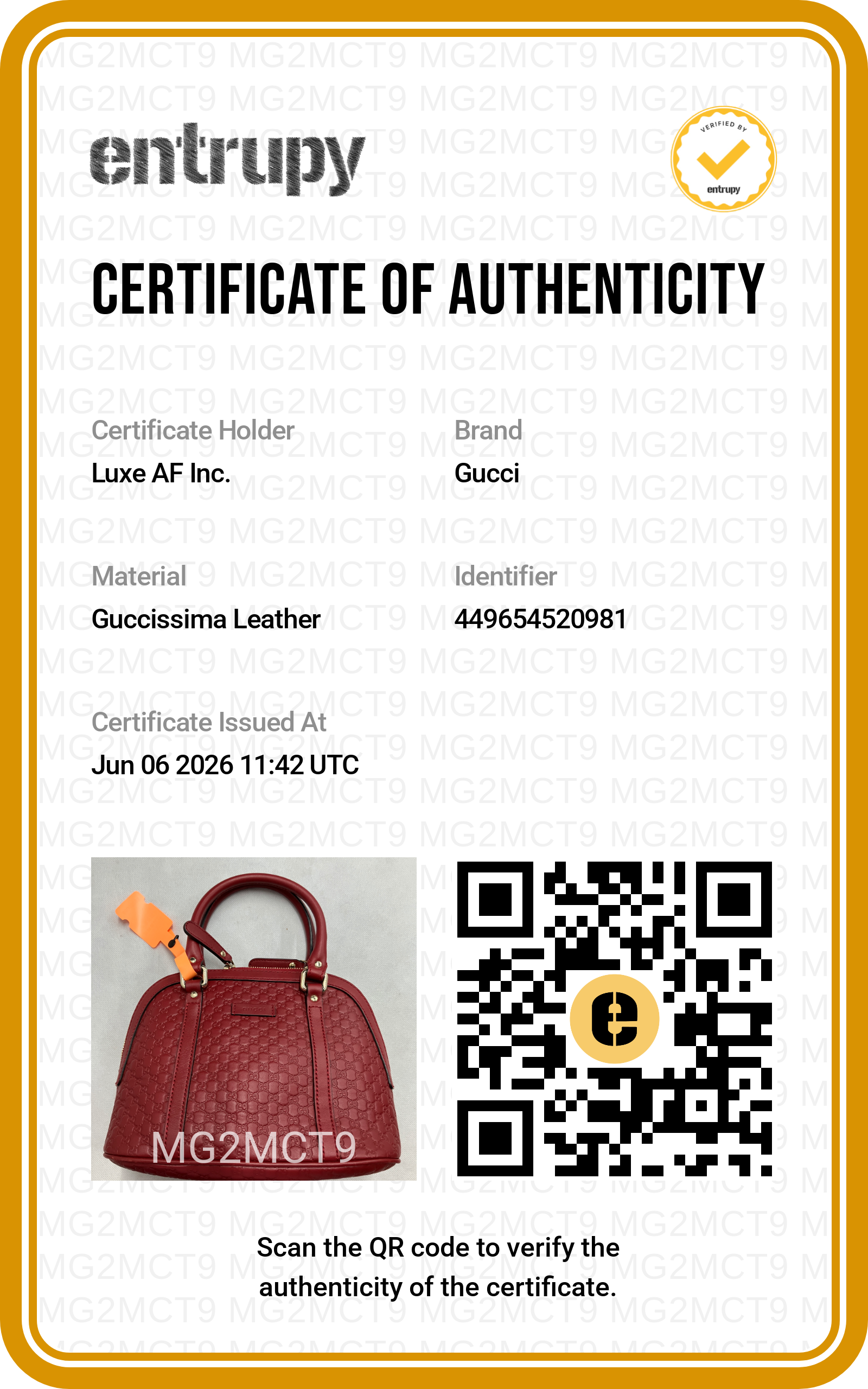 Gucci Micro Guccissima Red Leather Handle Bag GG1299