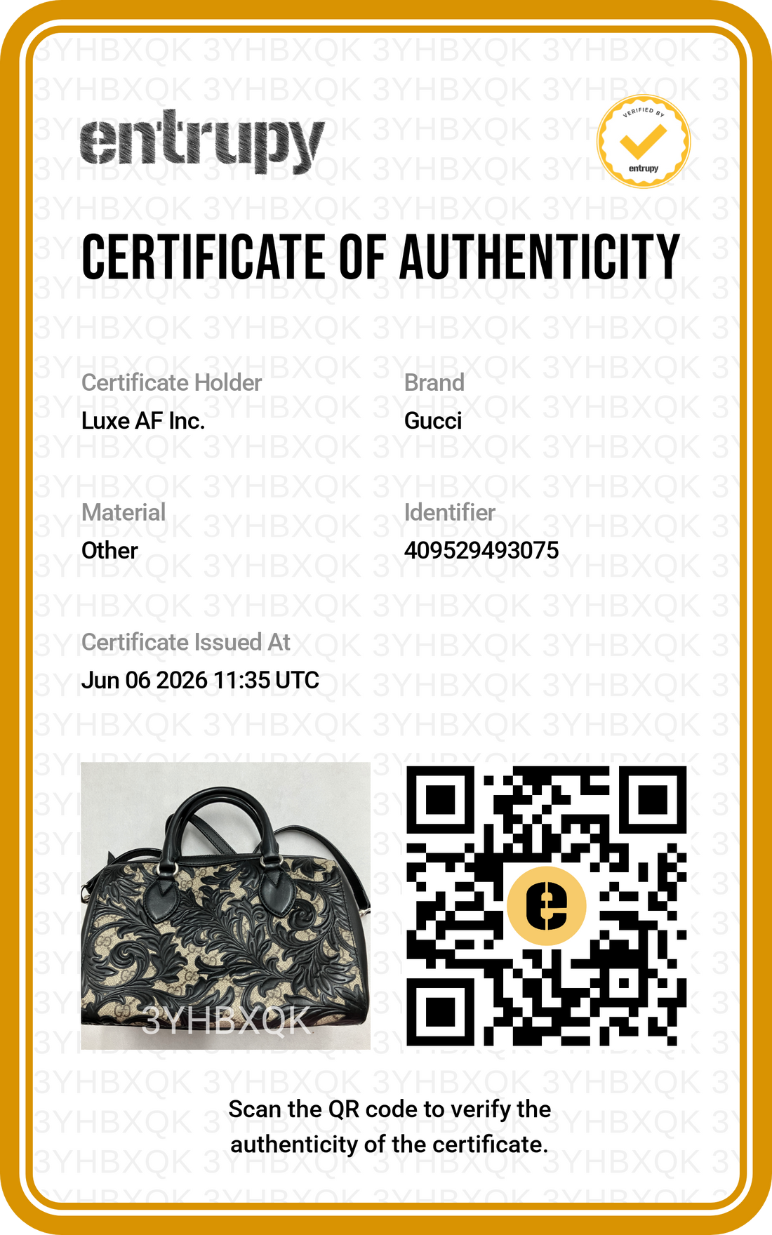 Gucci GG Supreme Monogram Arabesque Boston Bag GG1298