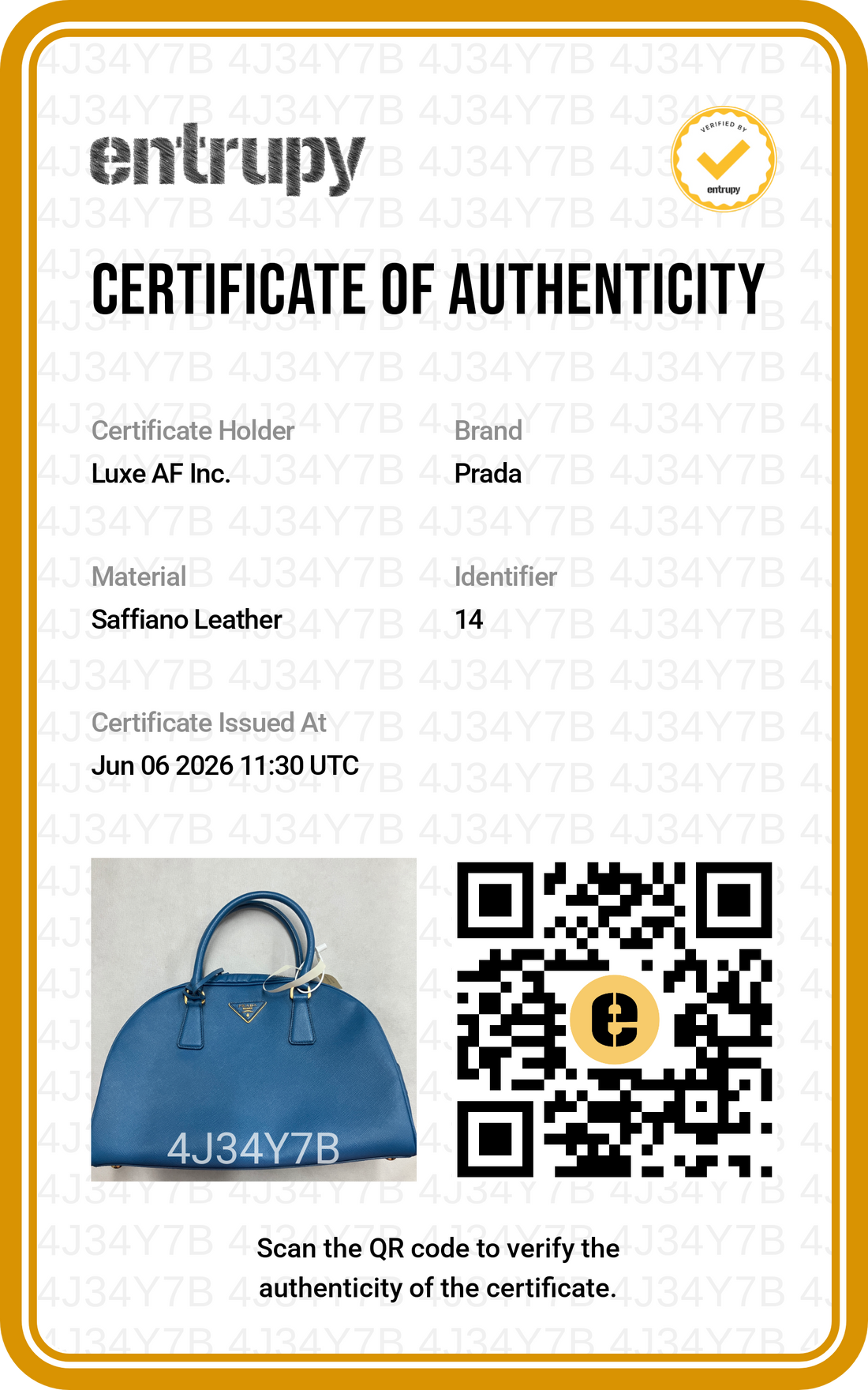 Prada Blue Saffiano Leather Large Size Bowler Bag PR456