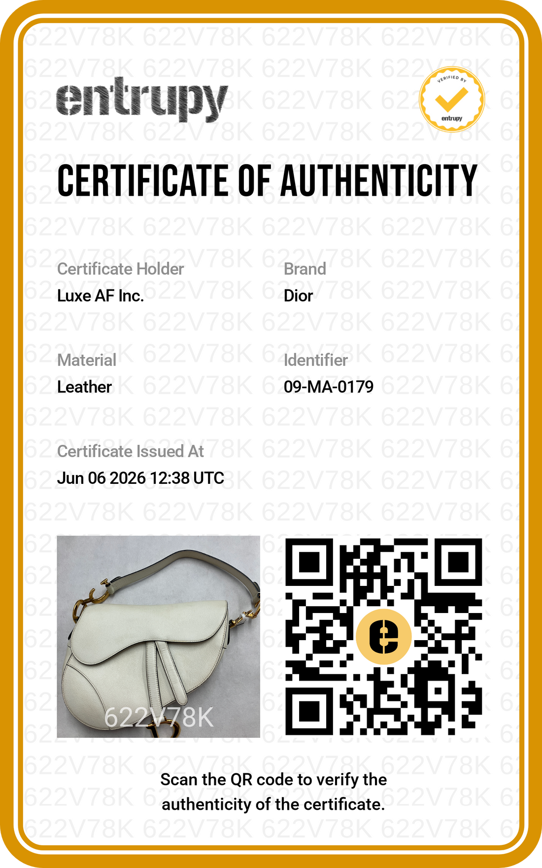 Christian Dior White Leather Medium Size Saddle Bag DR802
