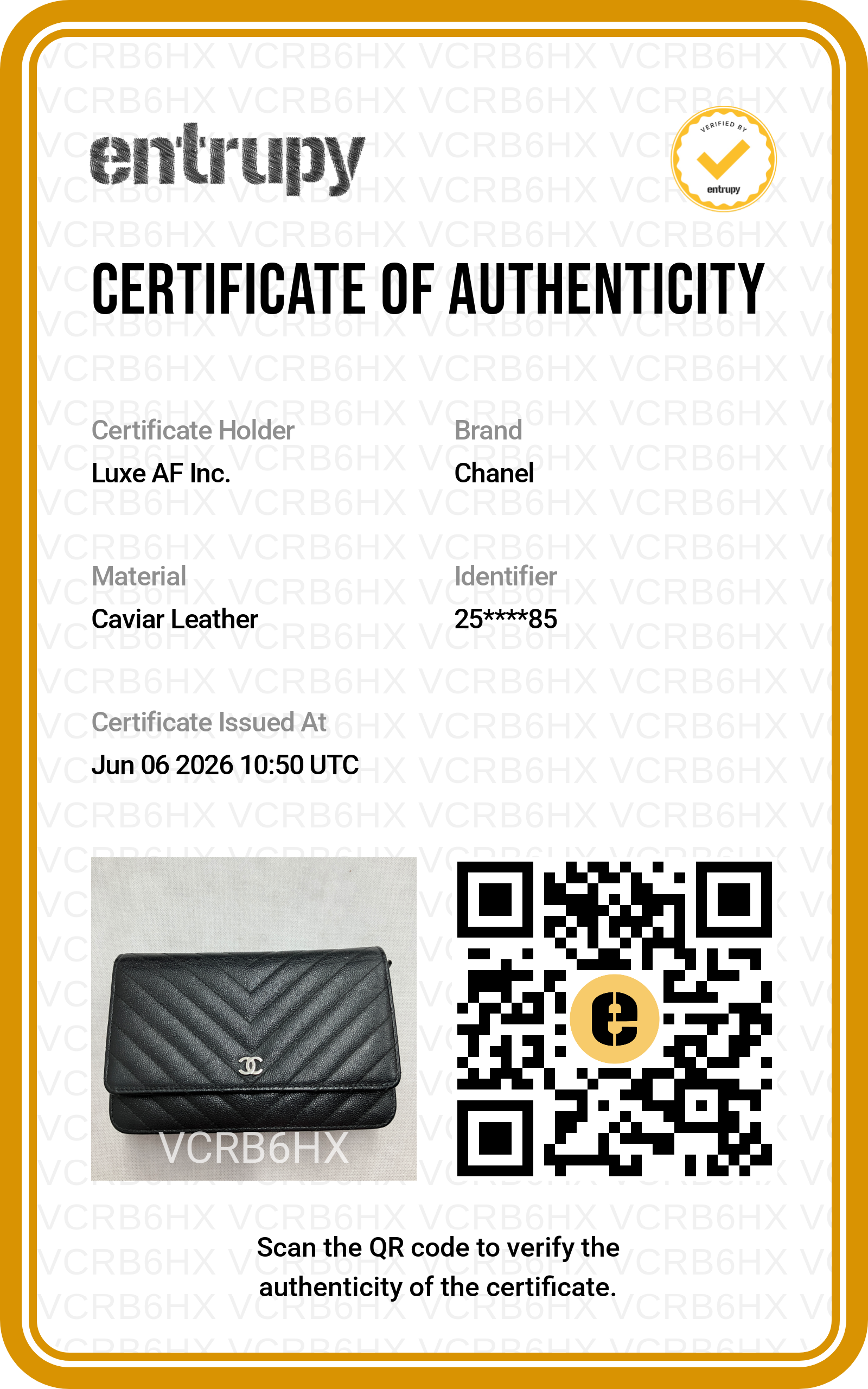Chanel Black Chevron Quilted Leather Wallet On Chain(25***85) CC2125