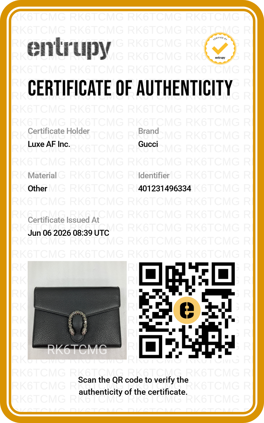 Gucci Dionysus Black Leather Wallet On Chain GG1274