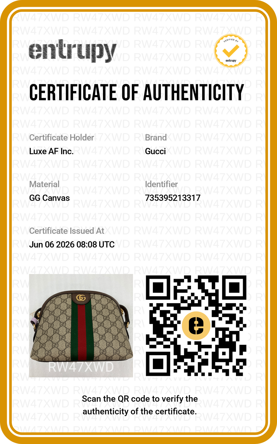 Gucci Ophidia GG Supreme Canvas Web Shoulder Bag GG1292