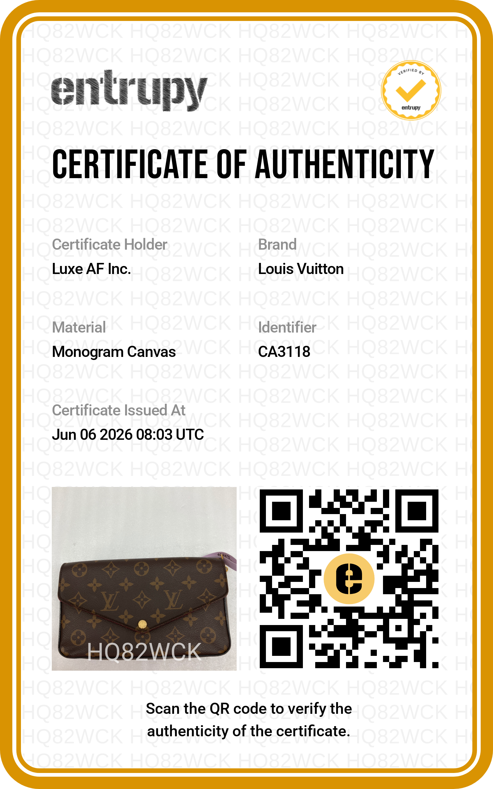 Louis Vuitton Brown Monogram Canvas Pochette Felicie LV2978